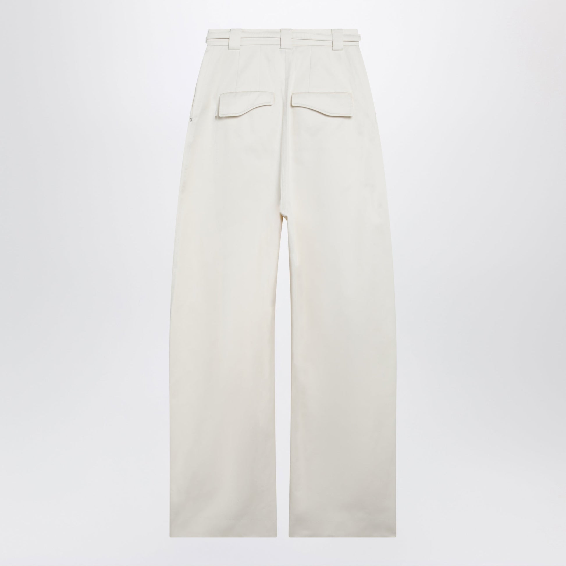 Sportmax Oversized Trousers In Vanilla Cotton Gabardine Women SPORTMAX