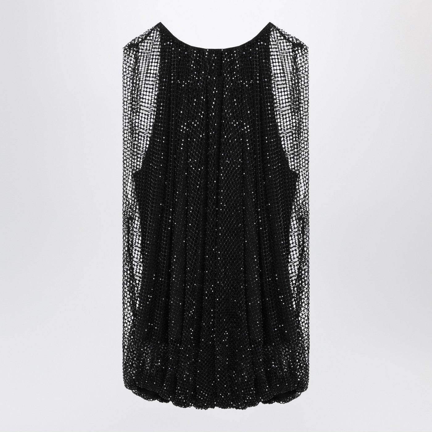 Sportmax Black Mesh Top With Crystals Women SPORTMAX