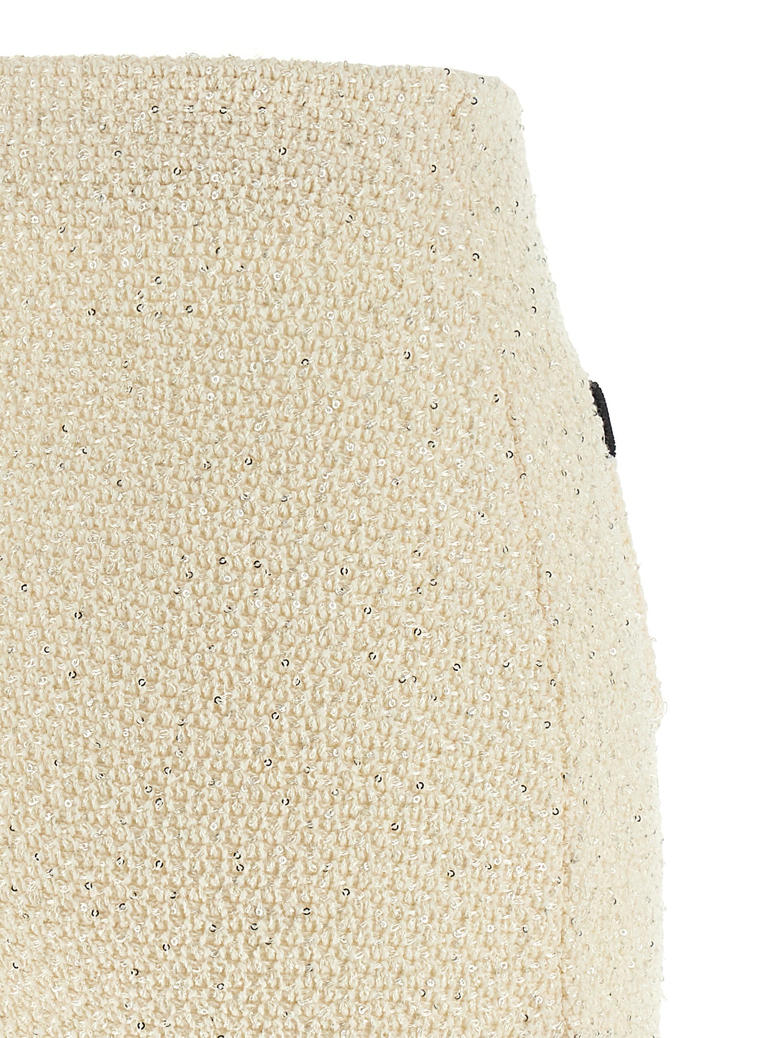Self Portrait Women 'Cream Sequin Knit Mini' Skirt SELF-PORTRAIT