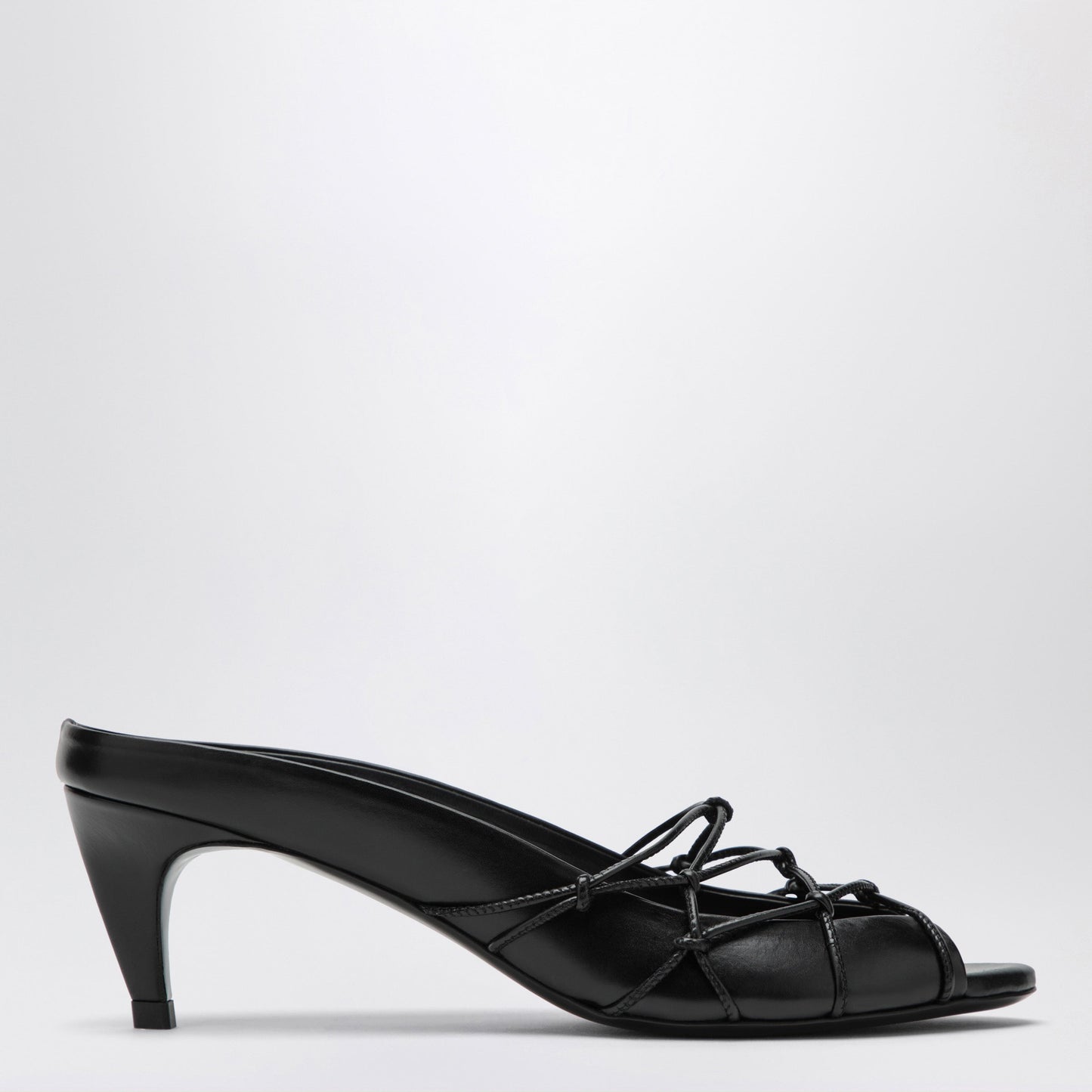 Jude Knotty Black Leather Slide Sandals Women Jude