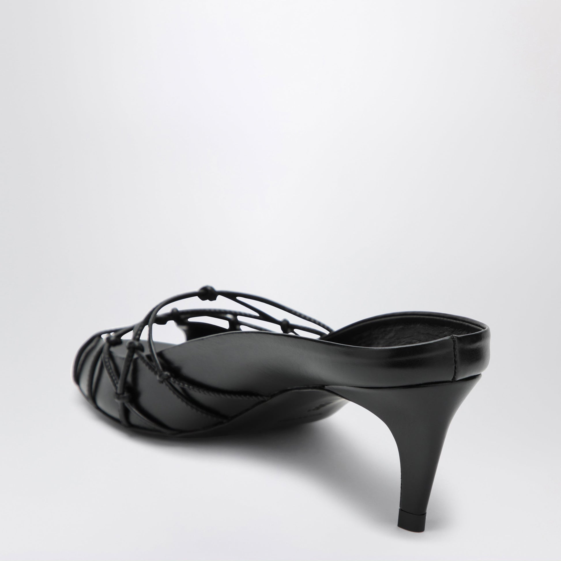 Jude Knotty Black Leather Slide Sandals Women Jude
