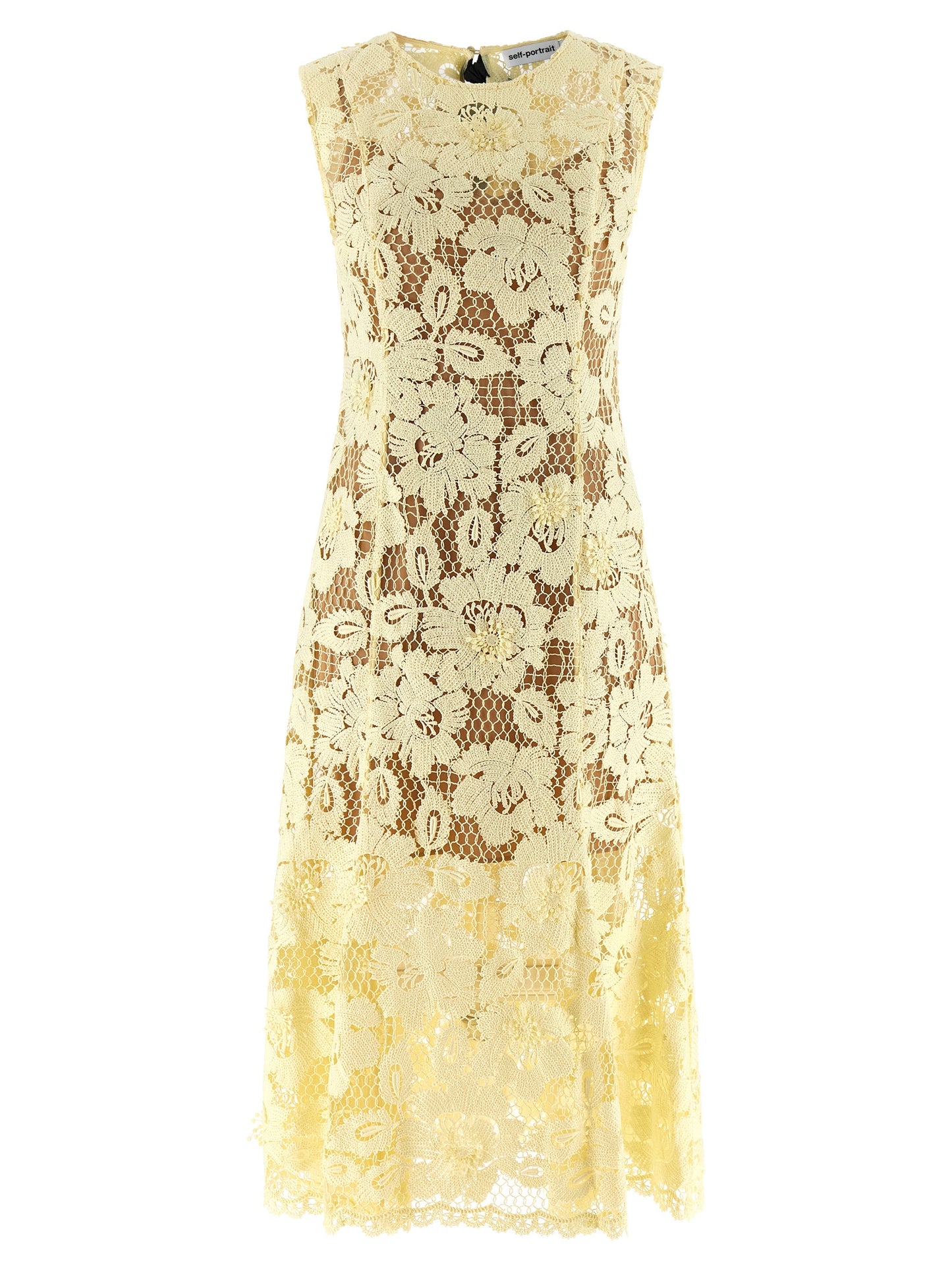 Self Portrait Women 'Yellow Crochet Lace' Midi Dress SELF-PORTRAIT