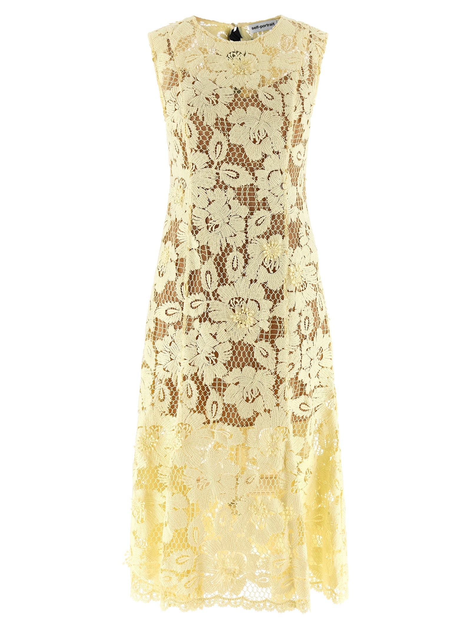 Self Portrait Women 'Yellow Crochet Lace' Midi Dress SELF-PORTRAIT