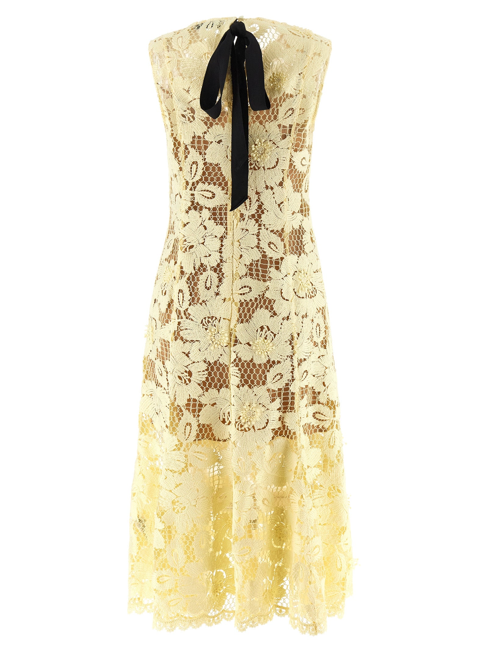 Self Portrait Women 'Yellow Crochet Lace' Midi Dress SELF-PORTRAIT