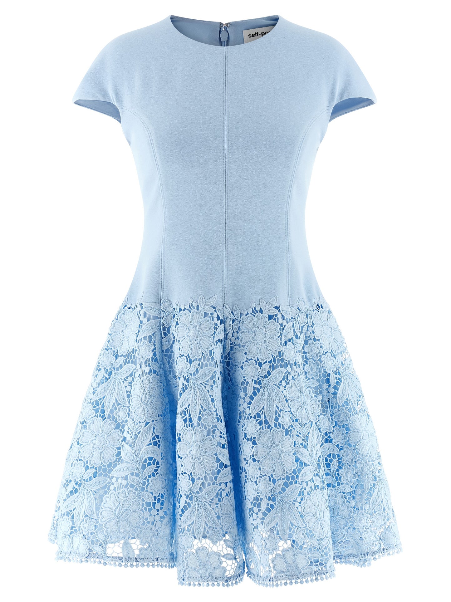 Self Portrait Women 'Blue Crepe Lace' Dress SELF-PORTRAIT