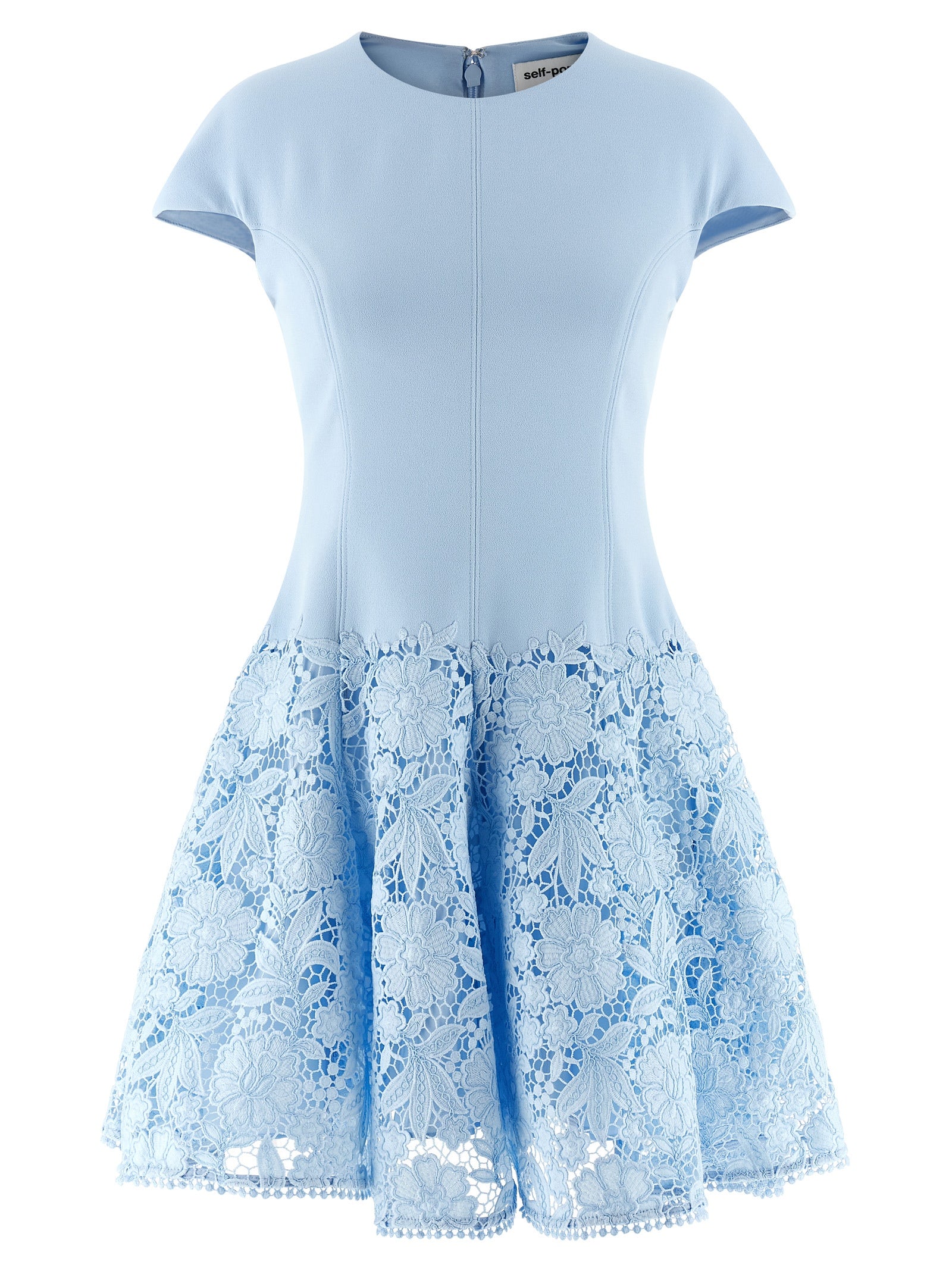 Self Portrait Women 'Blue Crepe Lace' Dress SELF-PORTRAIT
