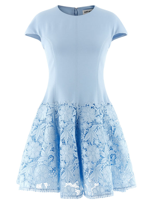 Self Portrait Women 'Blue Crepe Lace' Dress SELF-PORTRAIT
