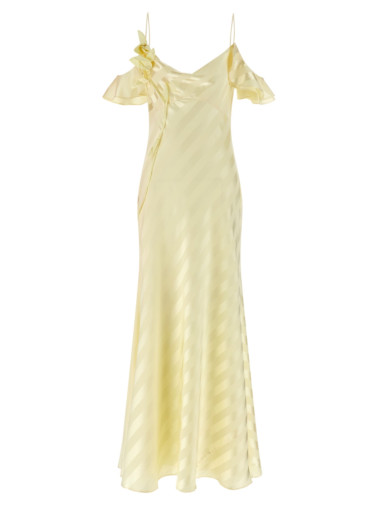 Self Portrait Women 'Satin Striped' Long Dress SELF-PORTRAIT