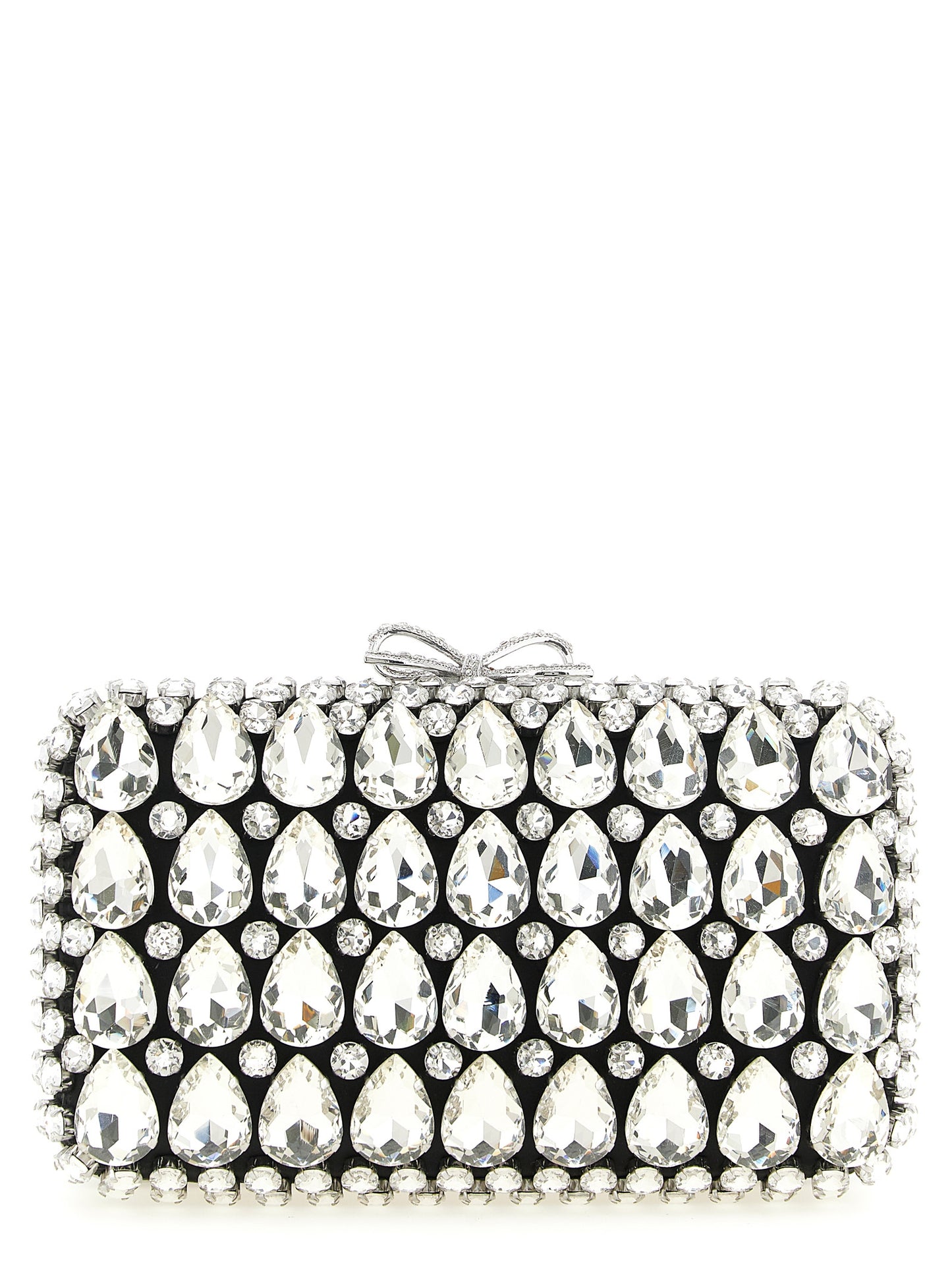 Self Portrait Women 'Black Satin Crystal' Clutch SELF-PORTRAIT
