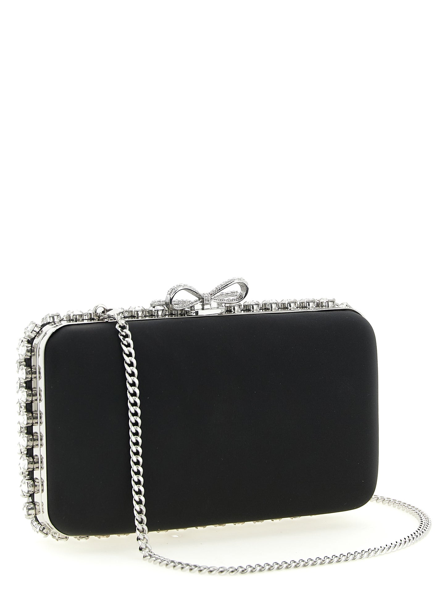 Self Portrait Women 'Black Satin Crystal' Clutch SELF-PORTRAIT