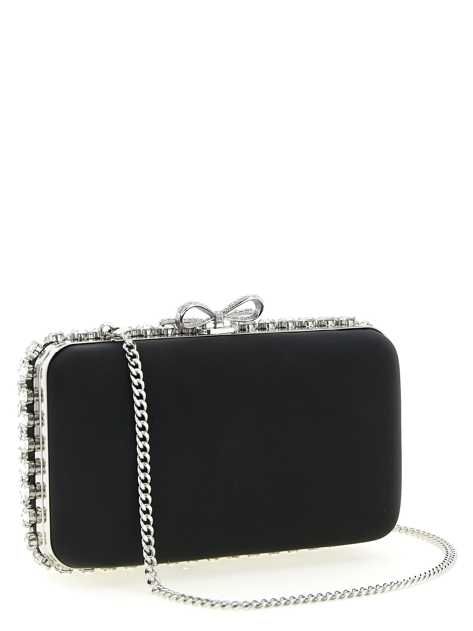 Self Portrait Women 'Black Satin Crystal' Clutch SELF-PORTRAIT