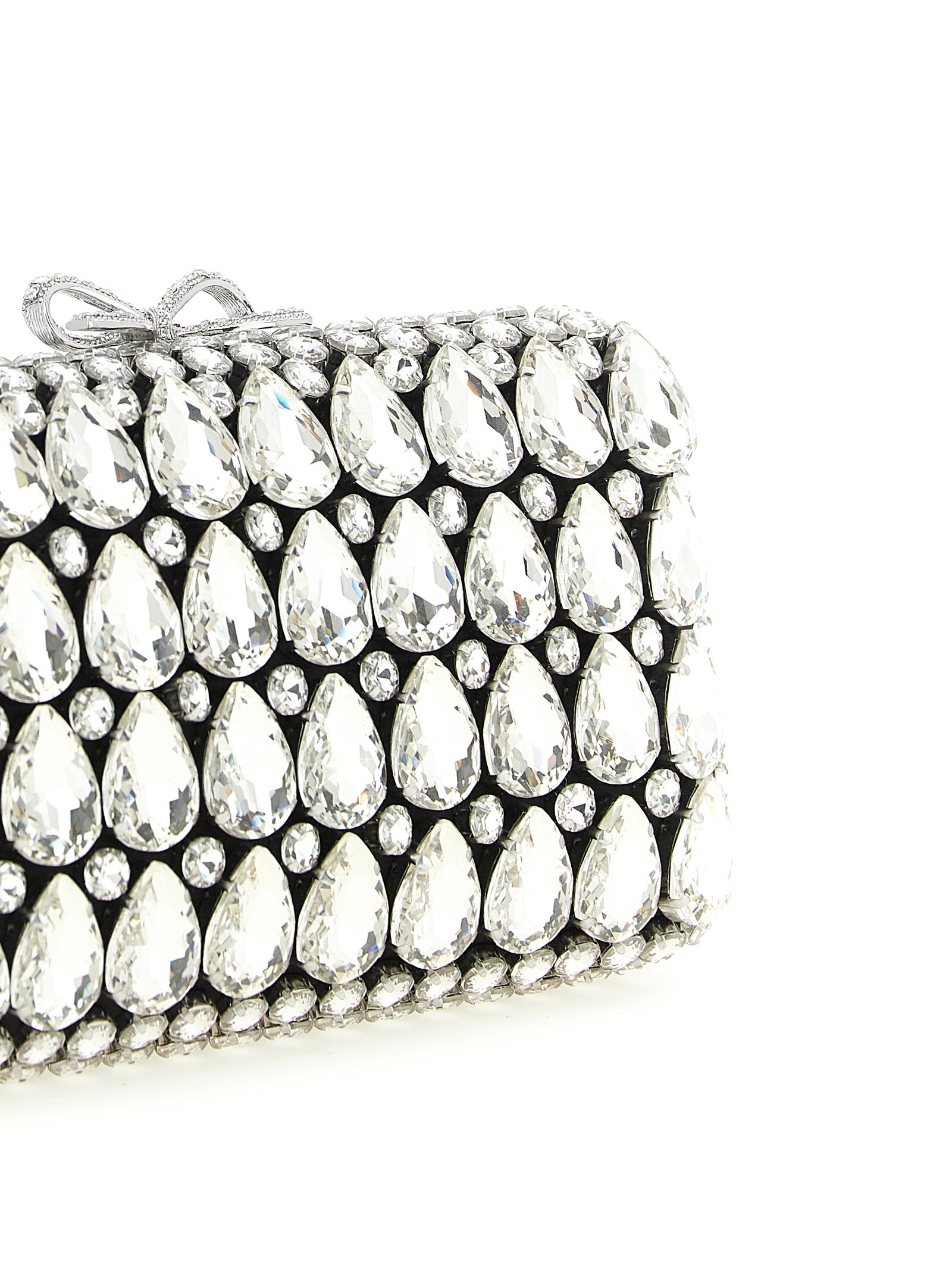 Self Portrait Women 'Black Satin Crystal' Clutch SELF-PORTRAIT