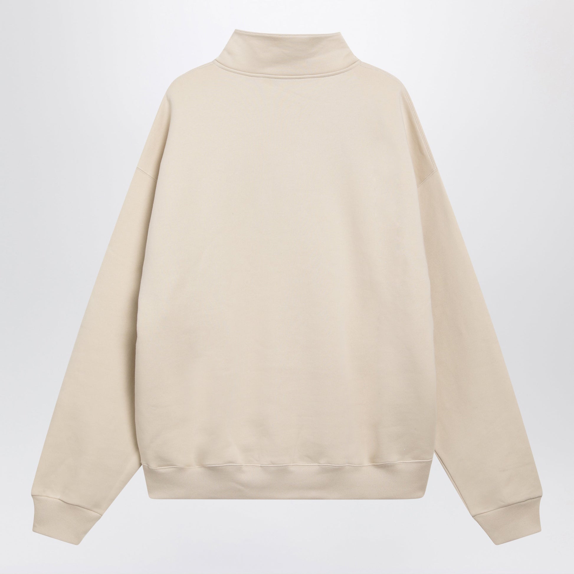 Jacquemus Beige Half-Zip Sweatshirt With Grosgrain Logo Men JACQUEMUS