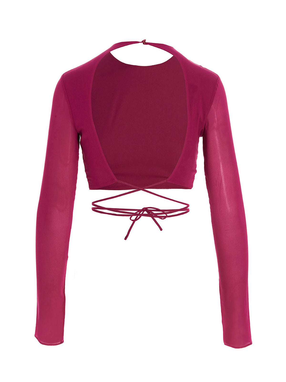 The Andamane Women Cropped Georgette Top THE ANDAMANE