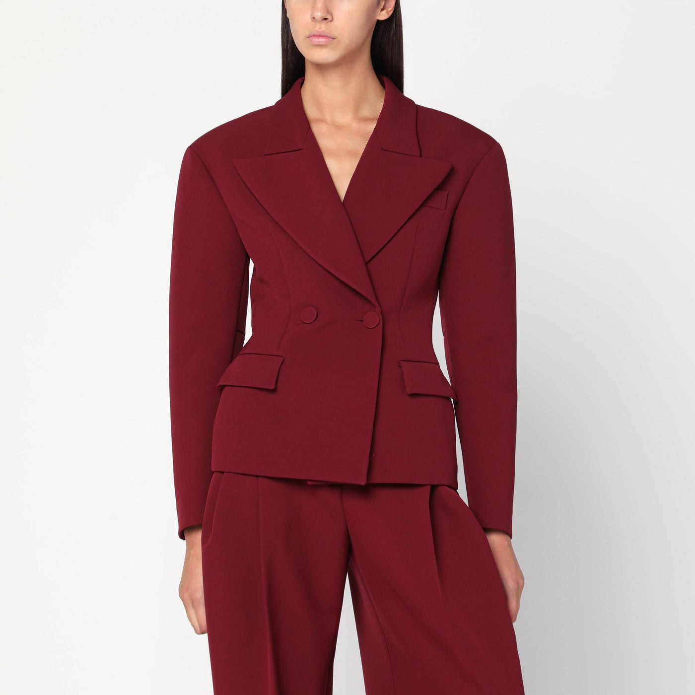 The Andamane Burgundy Single-Breasted Jacket Women THE ANDAMANE