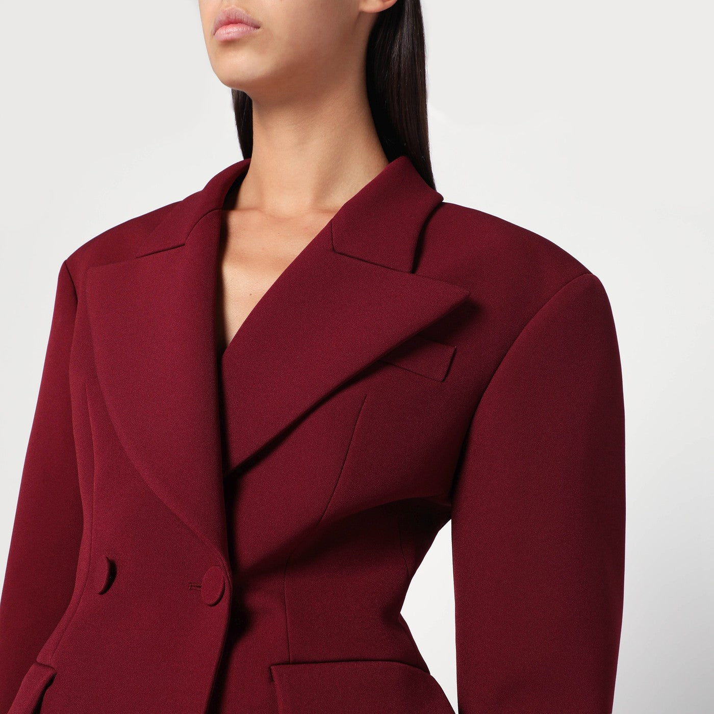 The Andamane Burgundy Single-Breasted Jacket Women THE ANDAMANE