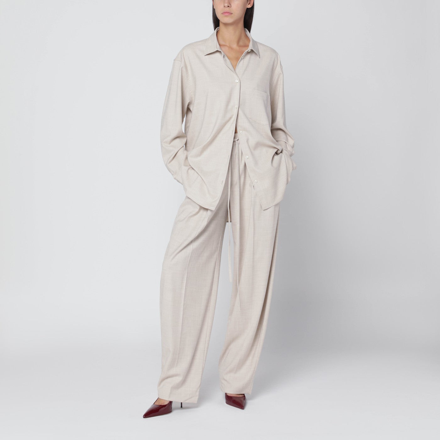 The Andamane Trousers In Ivory Melange Women THE ANDAMANE