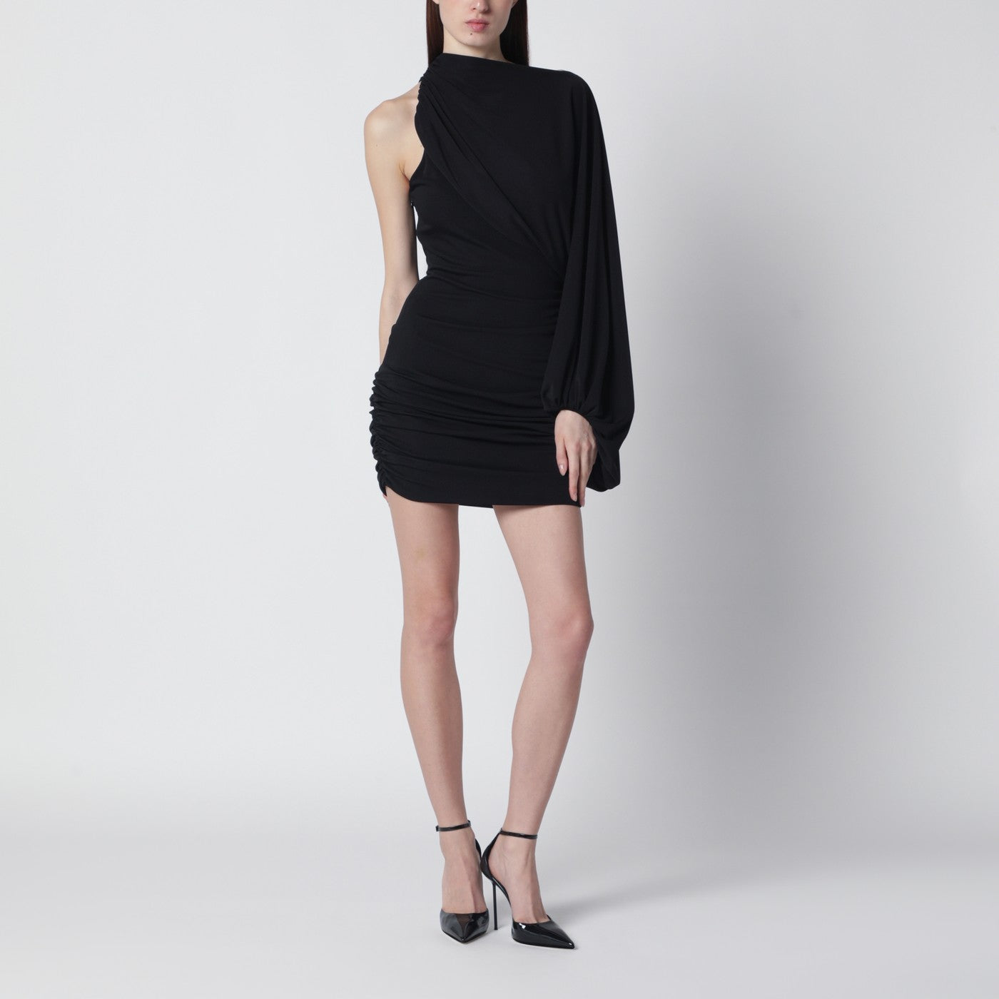 The Andamane Black One-Shoulder Mini Dress Women THE ANDAMANE