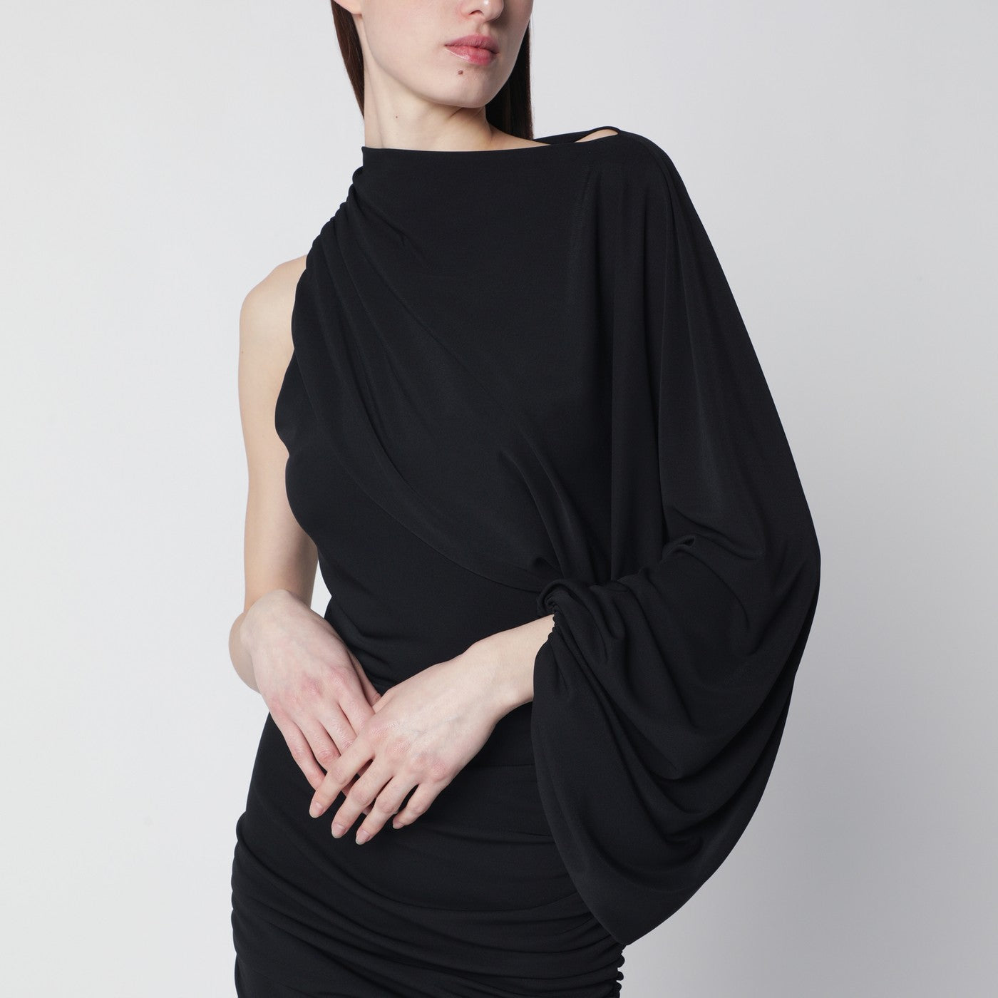 The Andamane Black One-Shoulder Mini Dress Women THE ANDAMANE