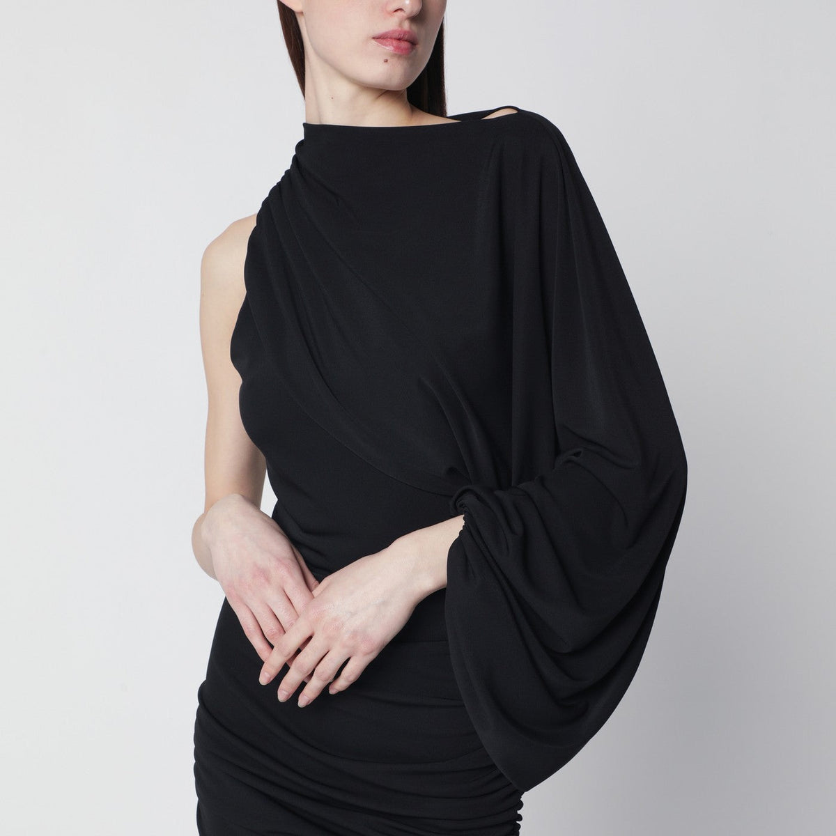 The Andamane Black One-Shoulder Mini Dress Women THE ANDAMANE