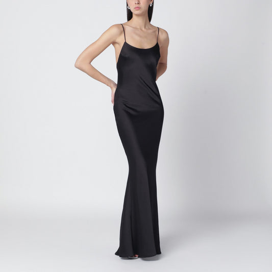 The Andamane Black Ninfea Dress With Back Draping Women THE ANDAMANE