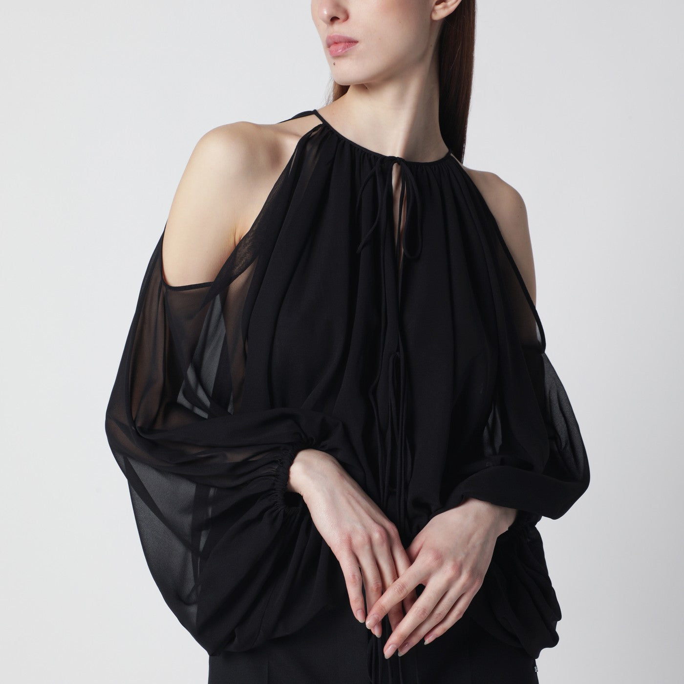 The Andamane Black Off-Shoulder Blouse Women THE ANDAMANE