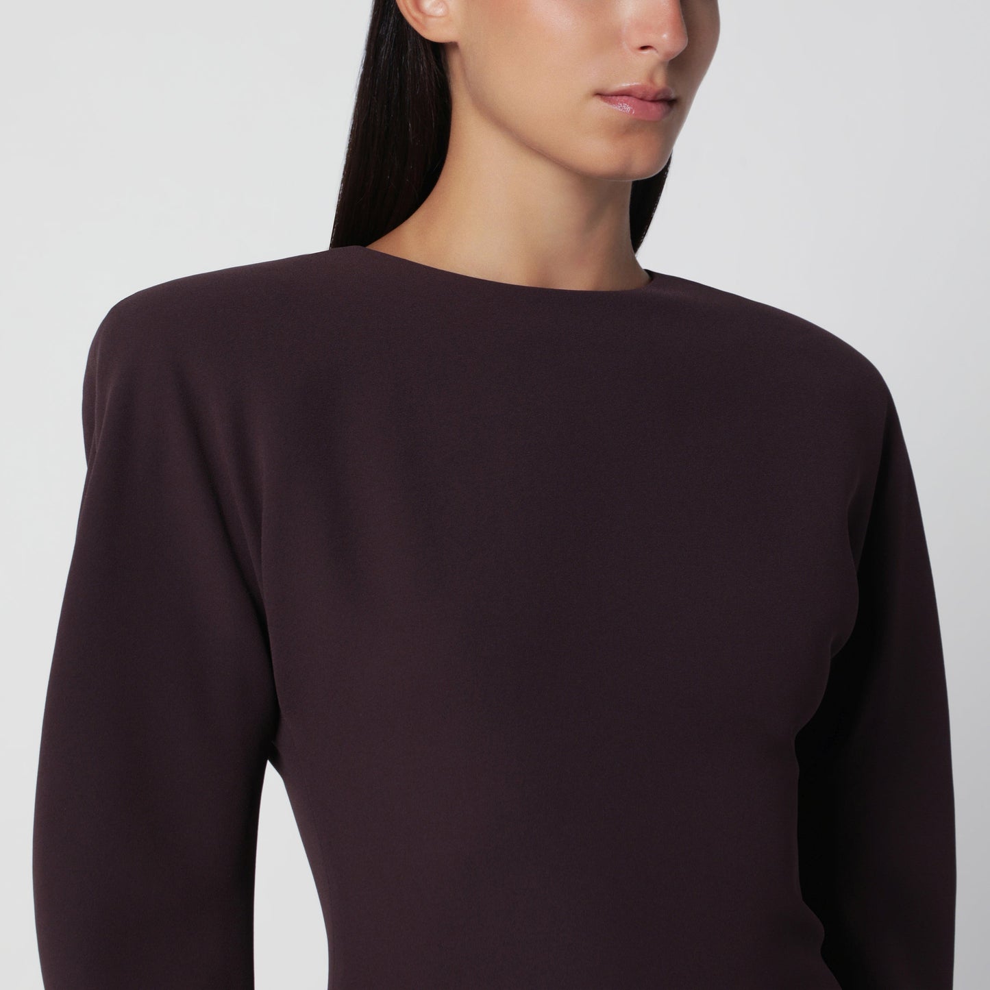 The Andamane Rouge Noir Midi Dress With Rounded Shoulders Women THE ANDAMANE