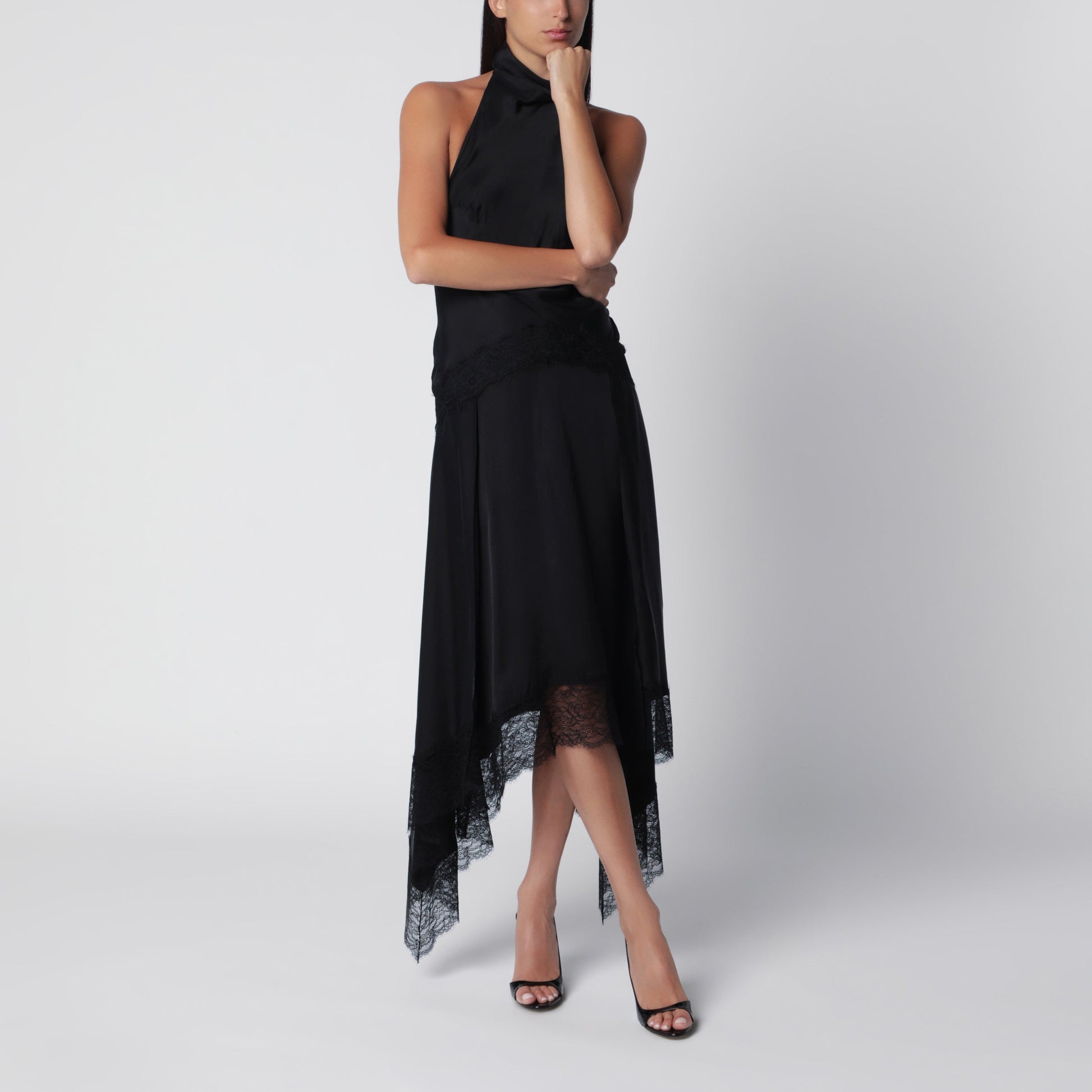 The Andamane Tish Black Cupro Satin Maxi Dress Women THE ANDAMANE