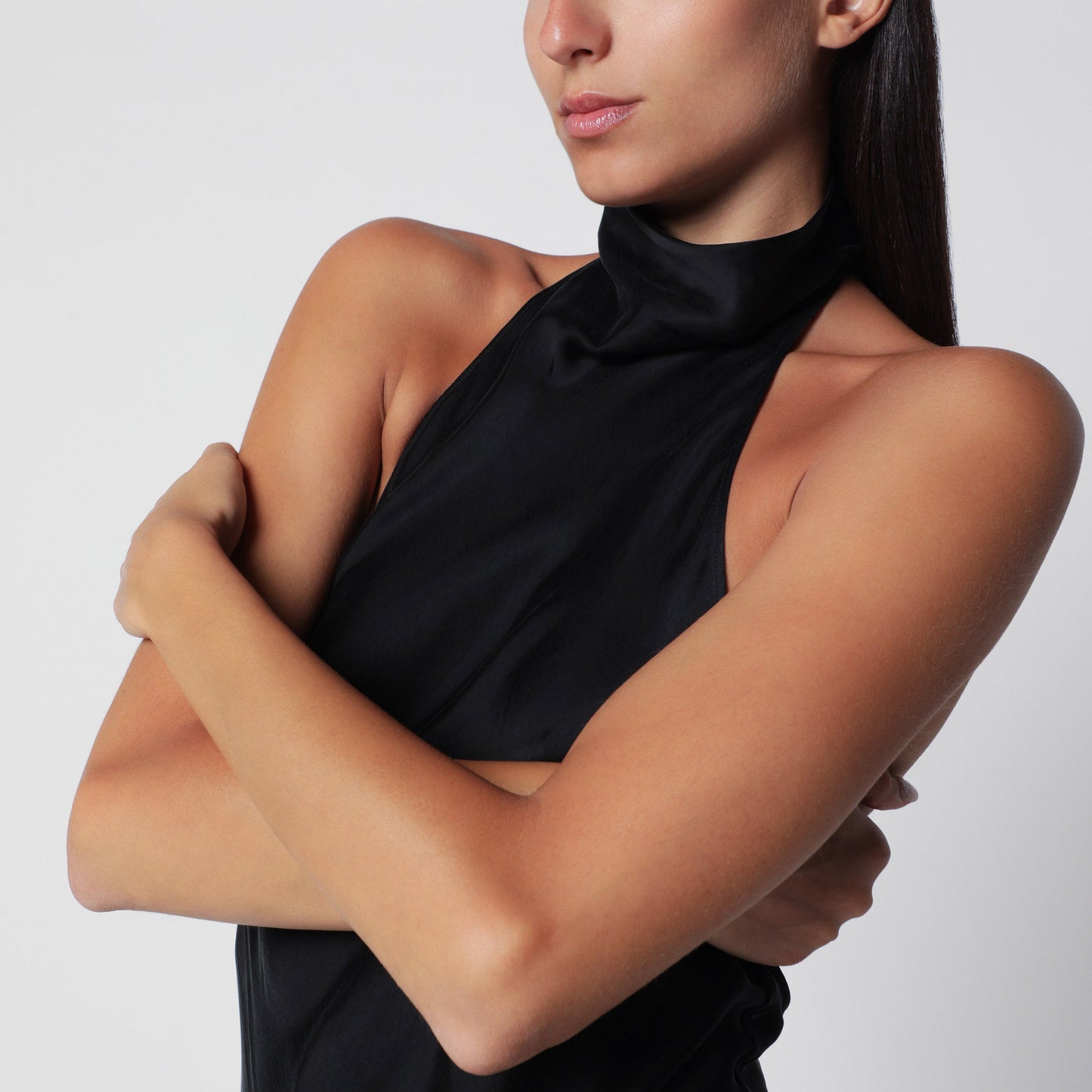 The Andamane Tish Black Cupro Satin Maxi Dress Women THE ANDAMANE
