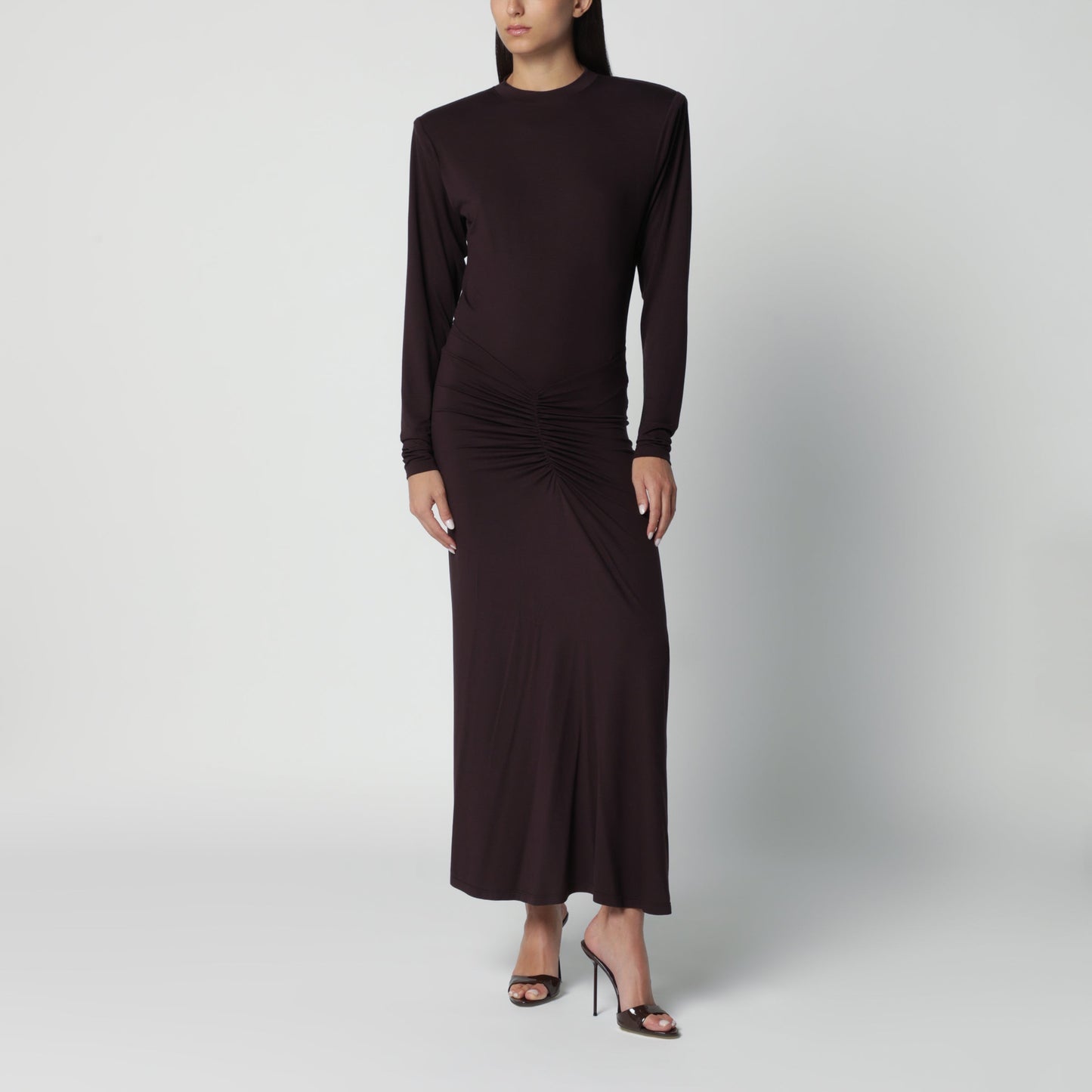 The Andamane Rouge Noir Maxi Dress With Waist Draping Women THE ANDAMANE