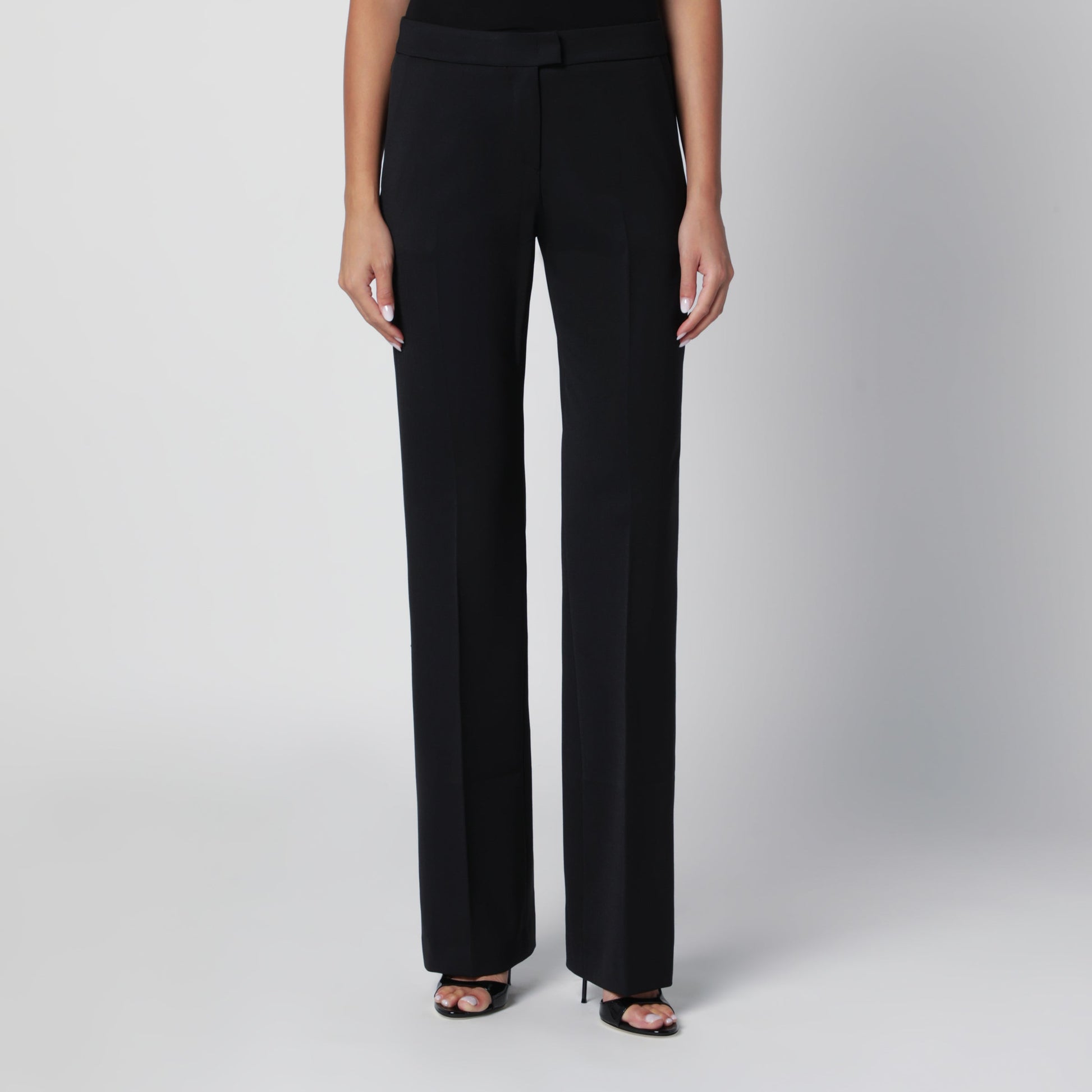 The Andamane Gladys Black Virgin Wool Gabardine Trousers Women THE ANDAMANE