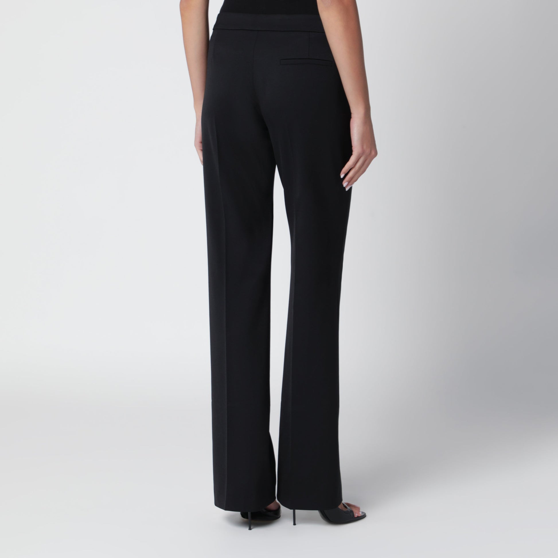 The Andamane Gladys Black Virgin Wool Gabardine Trousers Women THE ANDAMANE