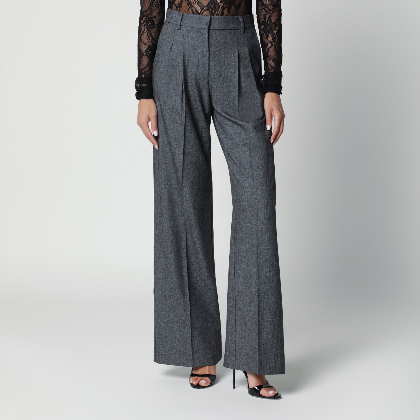 The Andamane Grey Wide-Leg Trousers Women THE ANDAMANE