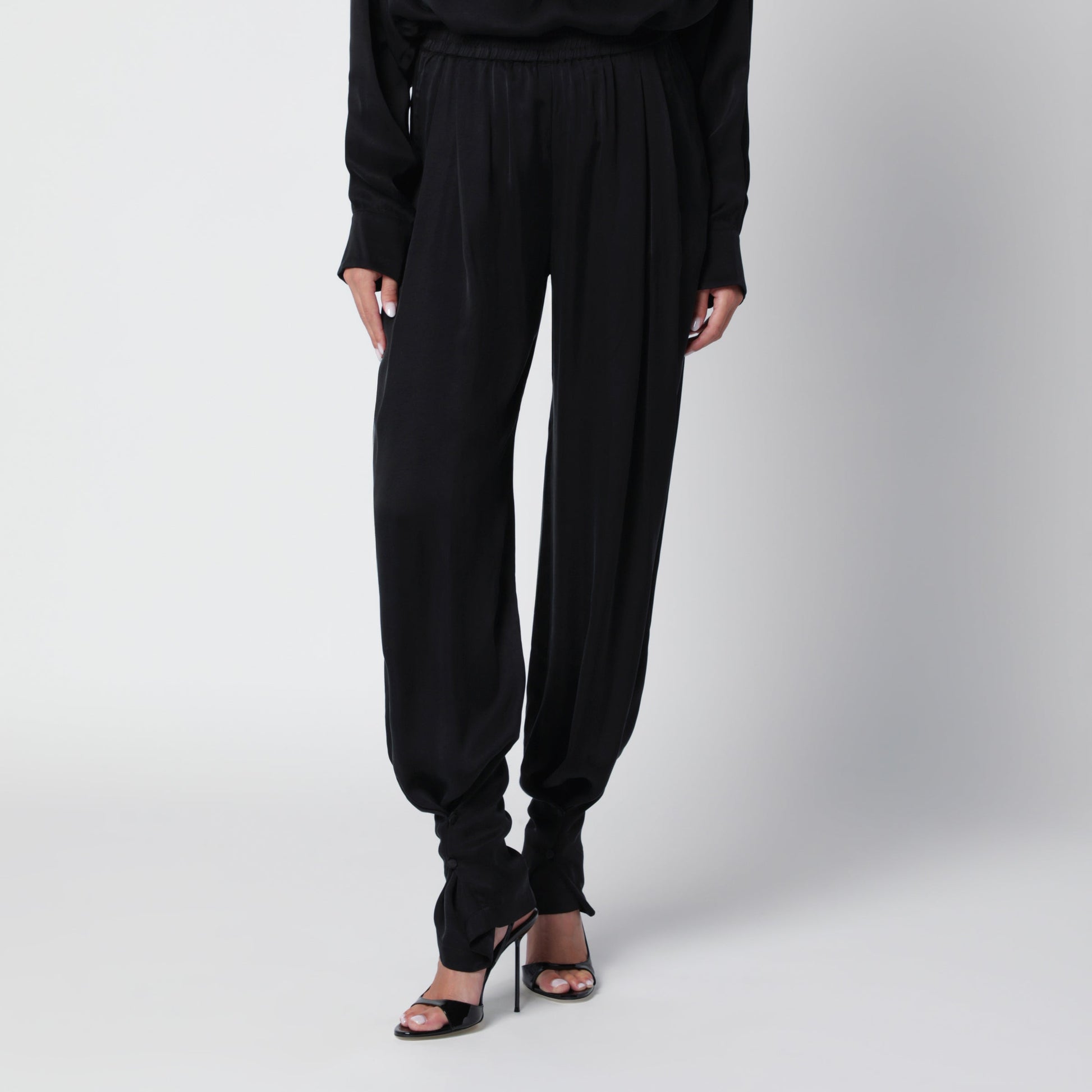 The Andamane Renee Black Cupro Trousers Women THE ANDAMANE