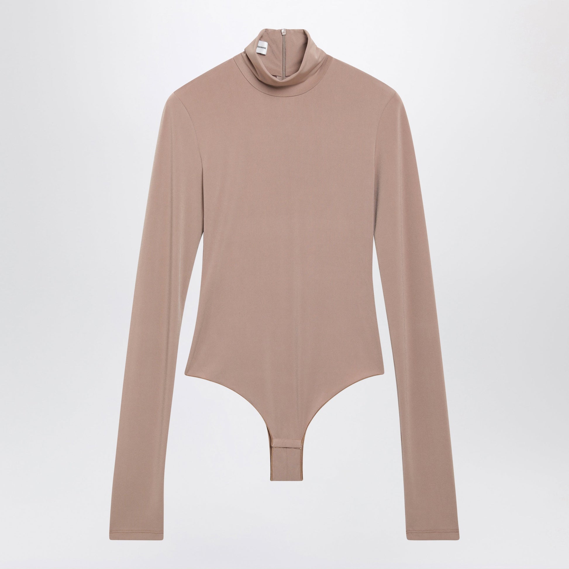 The Andamane Blush Pink Turtleneck Bodysuit In Stretch Jersey Women THE ANDAMANE