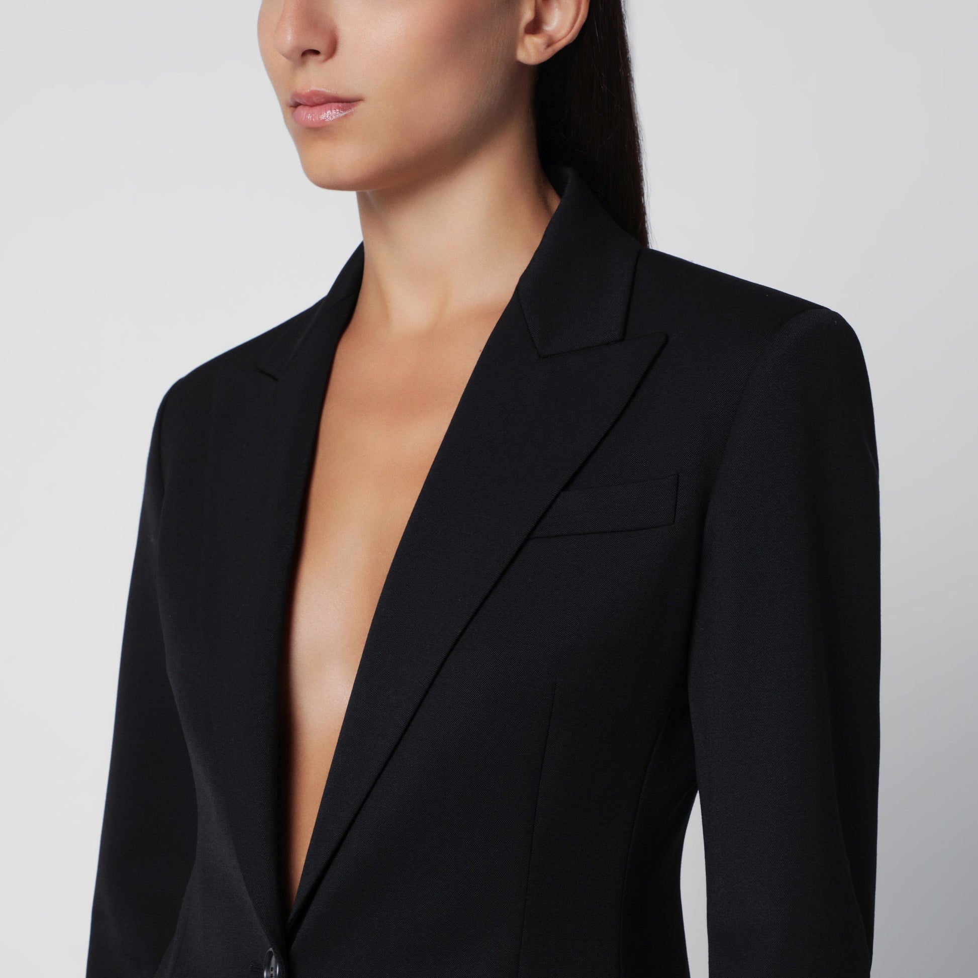 The Andamane Single-Breasted Black Jacket In Wool Blend Women THE ANDAMANE