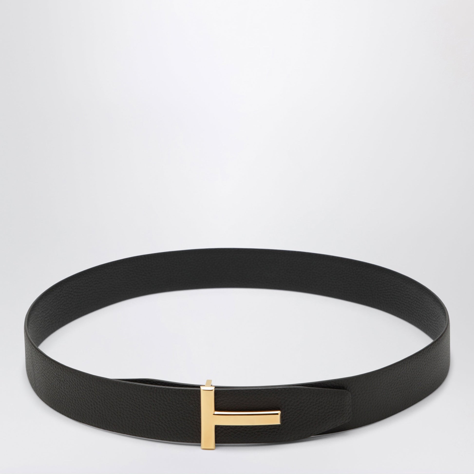 Tom Ford Reversible T-Icon Grained Leather Belt In Brown And Black Men TOM FORD