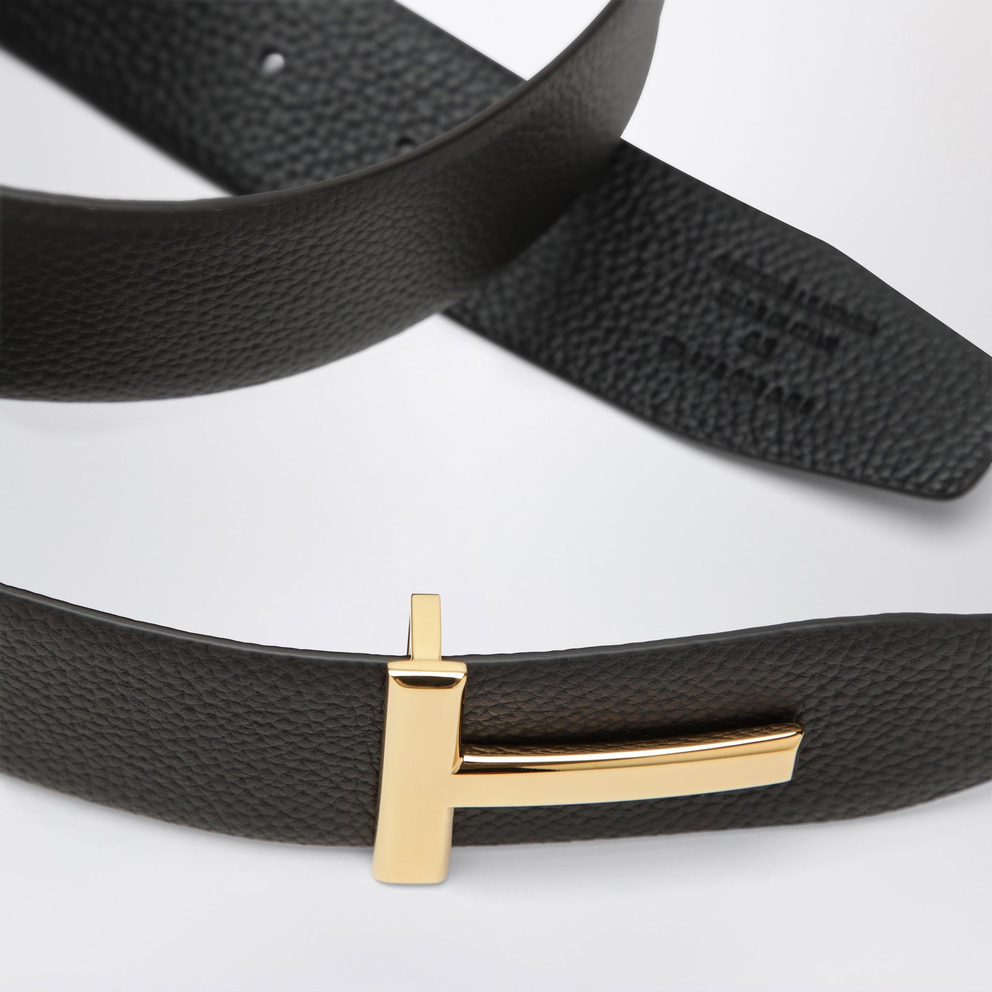 Tom Ford Reversible T-Icon Grained Leather Belt In Brown And Black Men TOM FORD