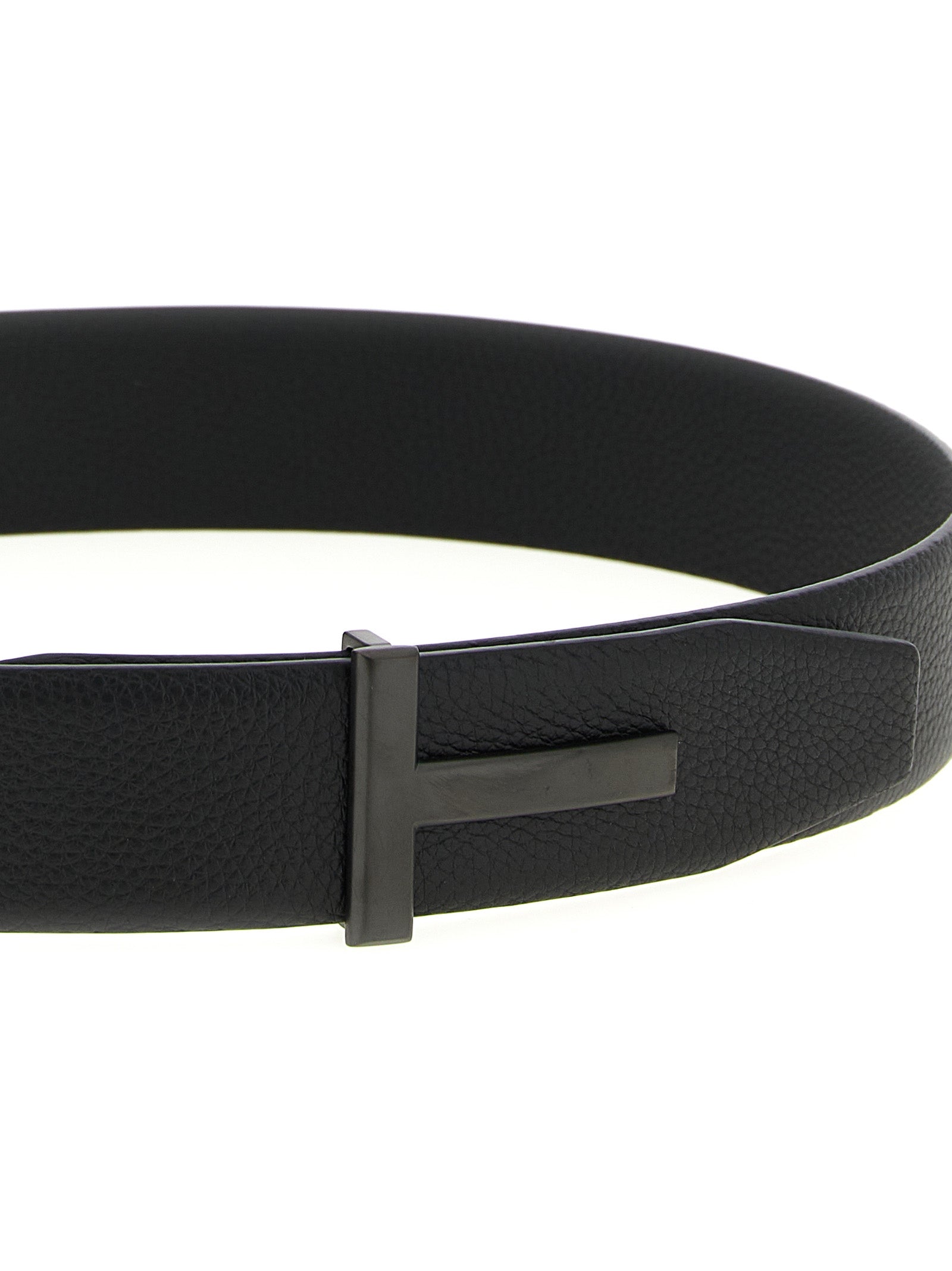 Tom Ford Men Hammered Leather Belt TOM FORD