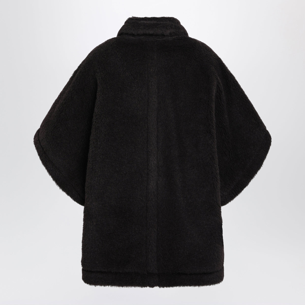 Max Mara Brown Cape In Alpaca And Wool Teddy Fabric Women MAX MARA