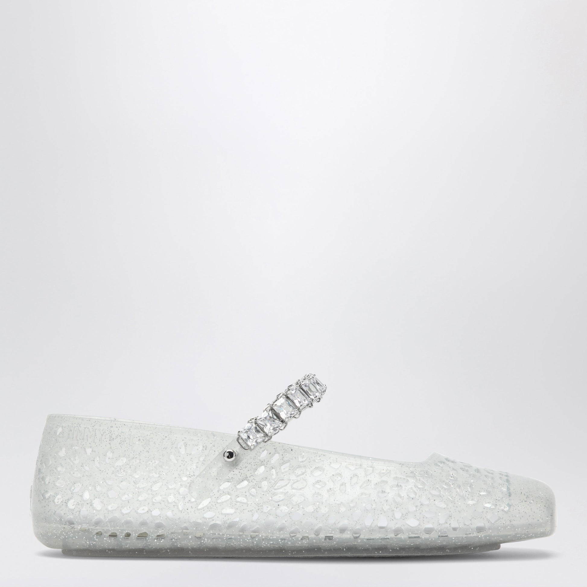 Jimmy Choo The Jelly Transparent Ballet Flats With Crystals Women JIMMY CHOO