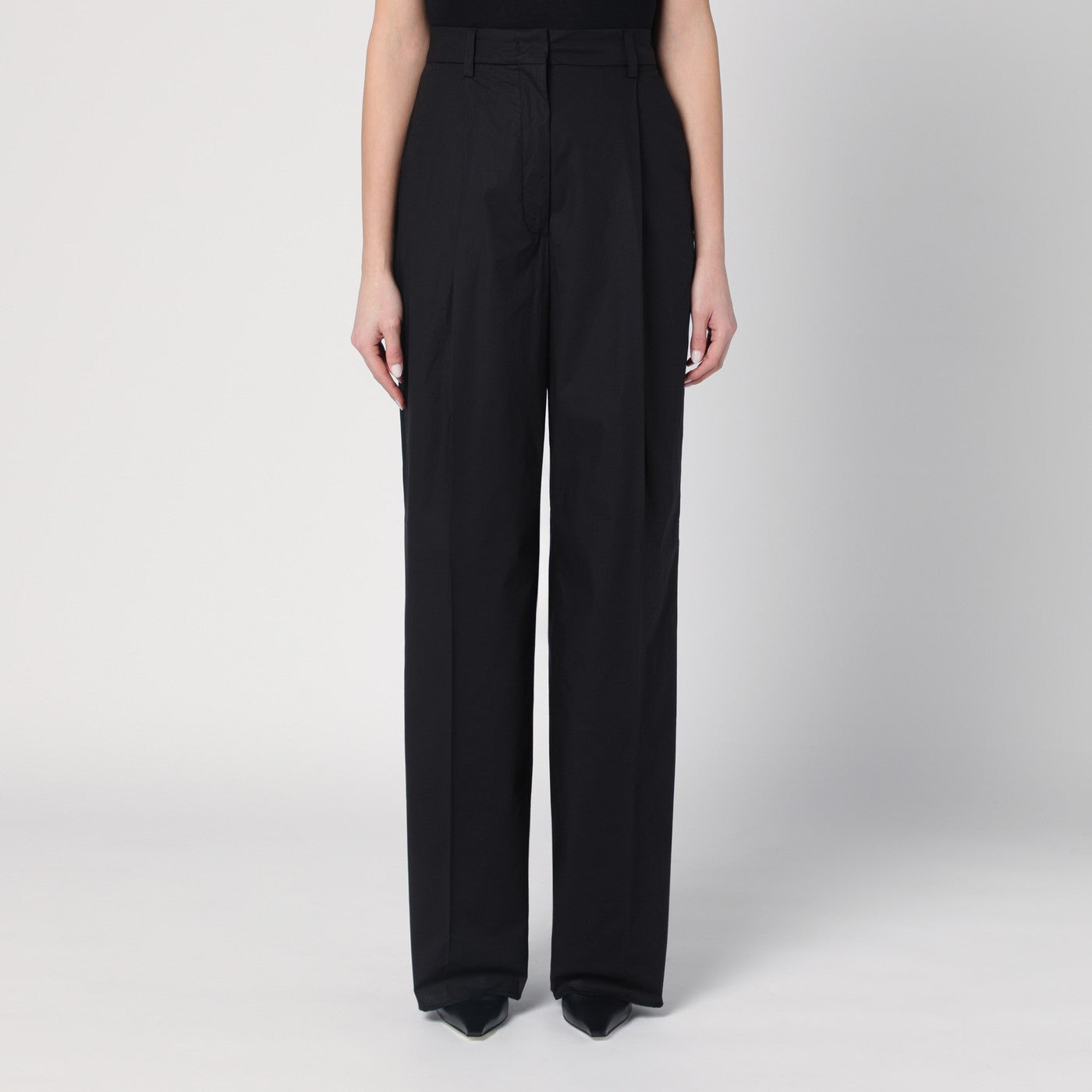 Thelatest Wide Black Axel Trousers Women TheLatest