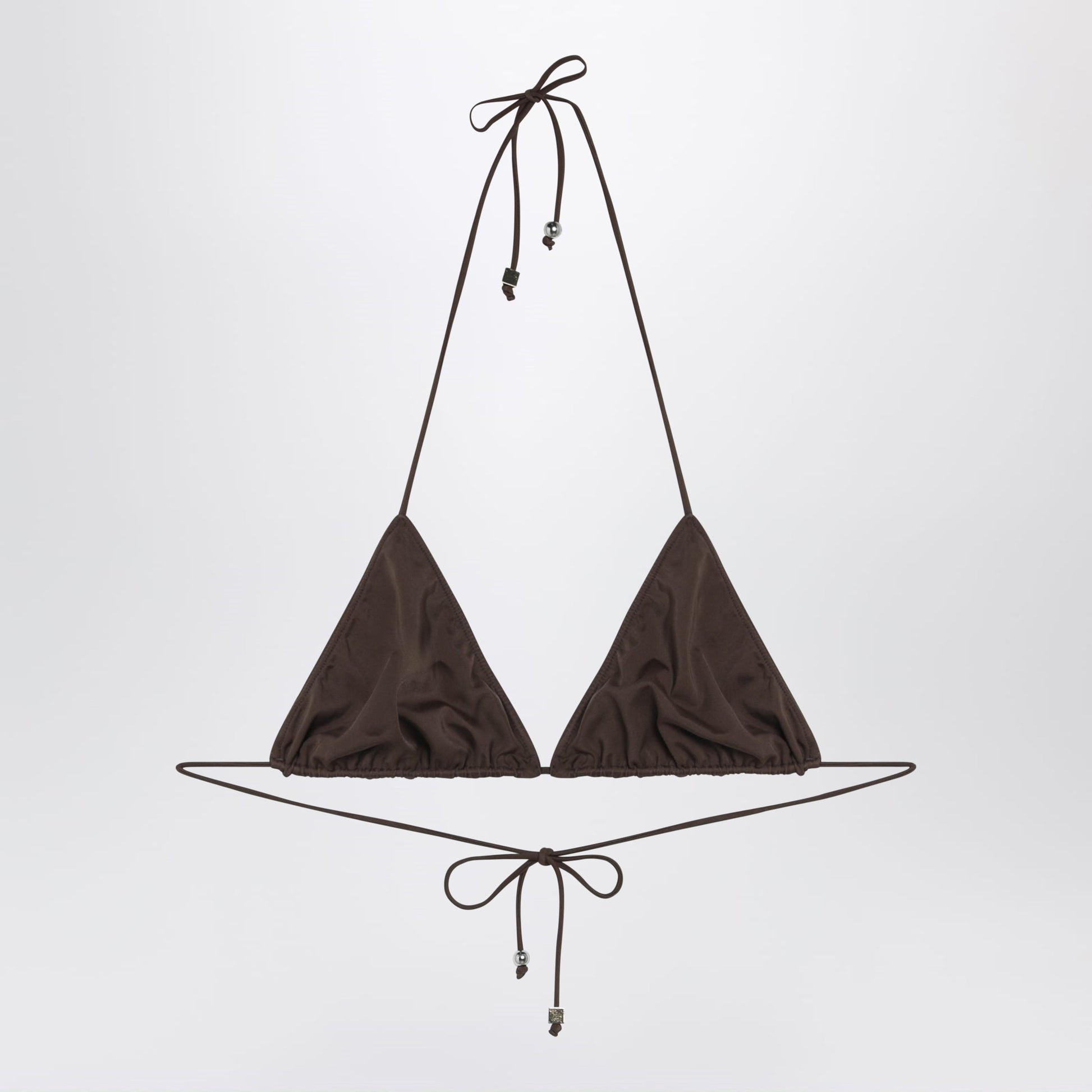 Jacquemus Triangle Bikini Top In Brown Women JACQUEMUS
