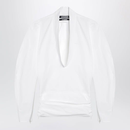 Jacquemus Colombe White Cotton Poplin Blouse Women JACQUEMUS