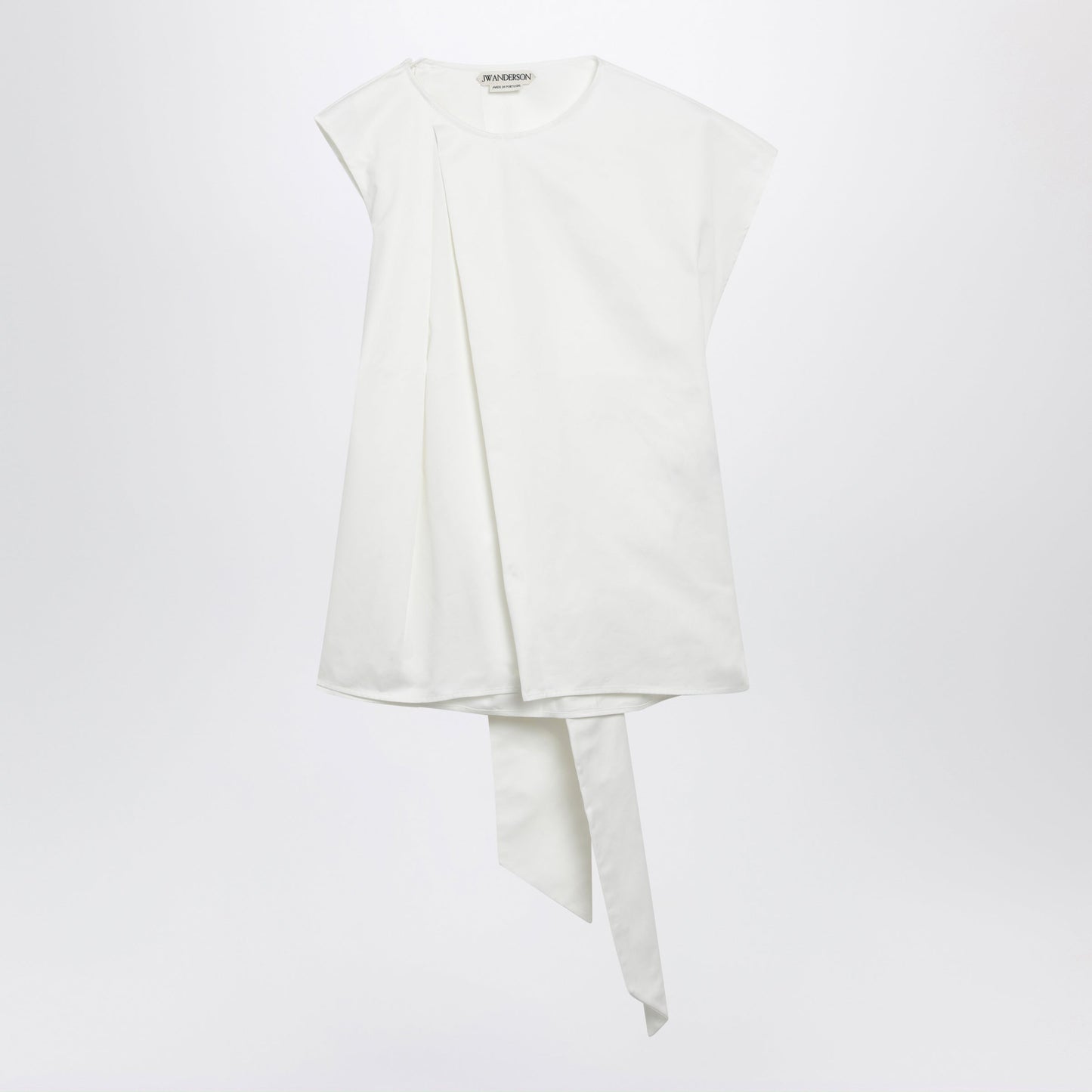 Jw Anderson Ivory Cotton Top With Self-Tie Back Strap Women J.W. ANDERSON