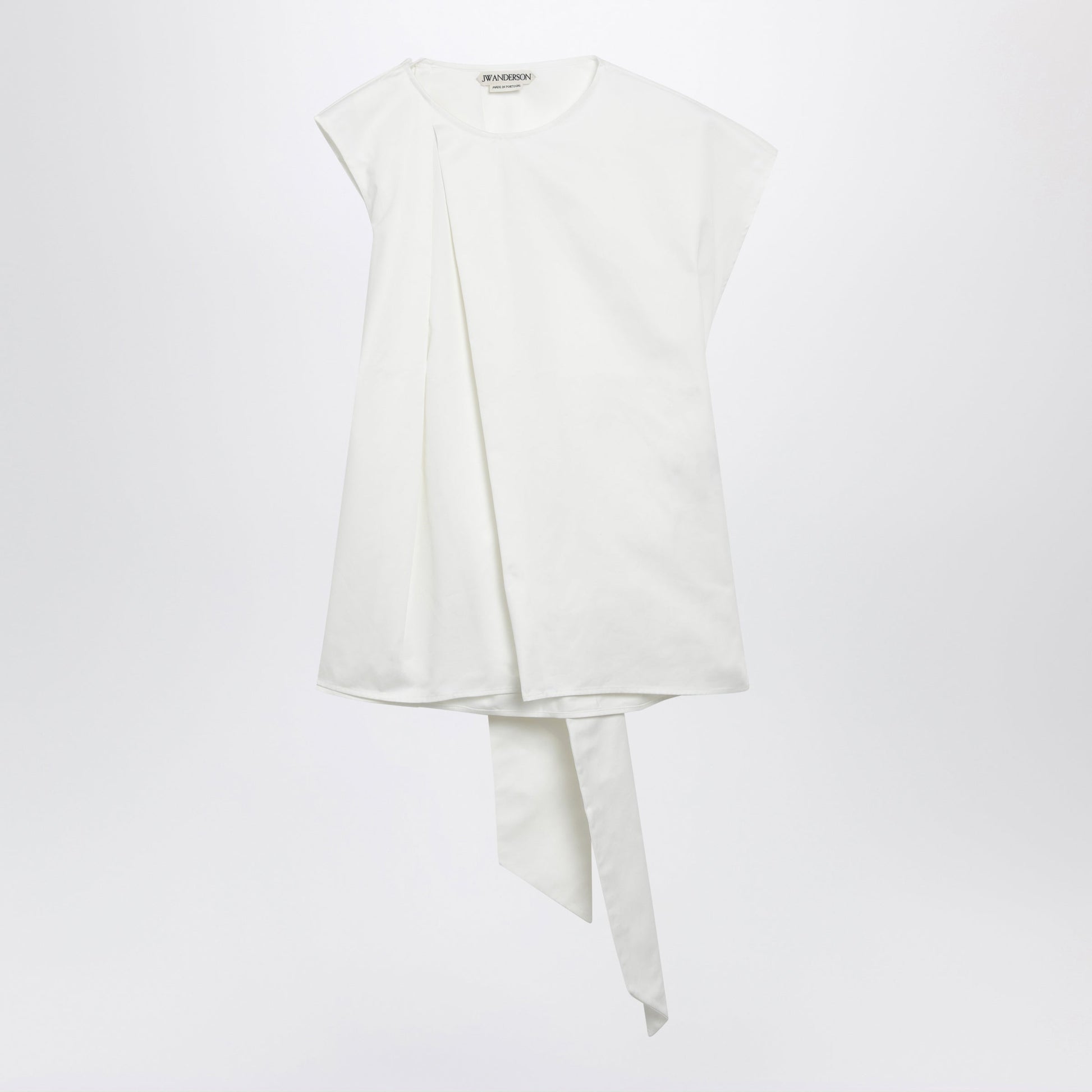 Jw Anderson Ivory Cotton Top With Self-Tie Back Strap Women J.W. ANDERSON