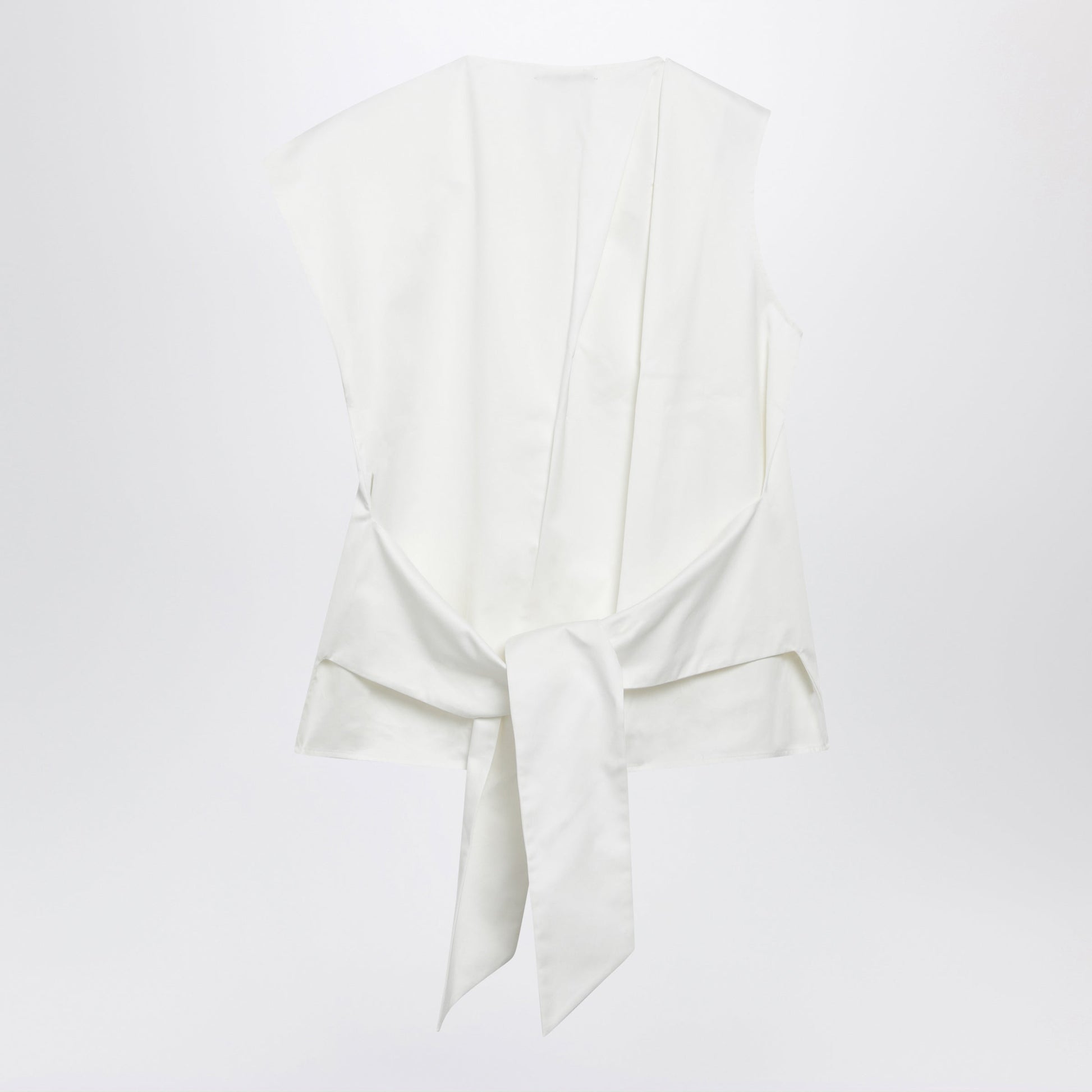 Jw Anderson Ivory Cotton Top With Self-Tie Back Strap Women J.W. ANDERSON
