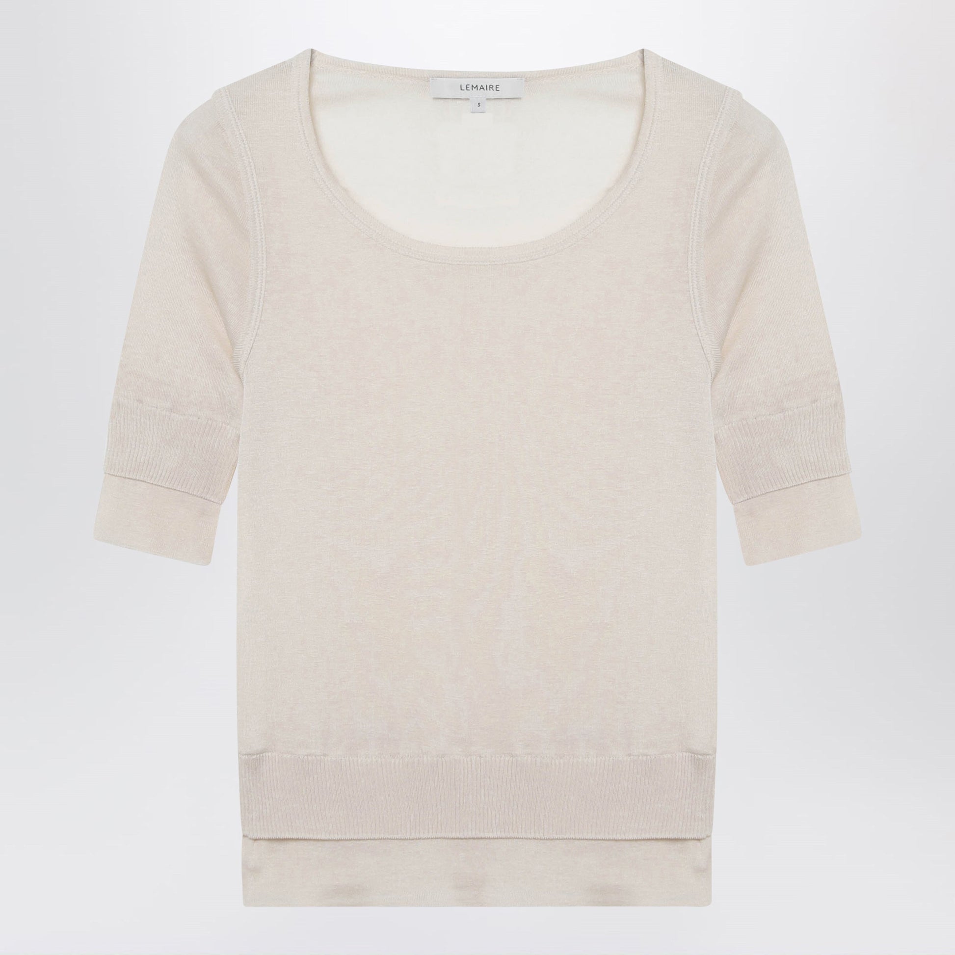 Lemaire Light Beige Trompe-L'oeil Top In Viscose And Silk Women LEMAIRE