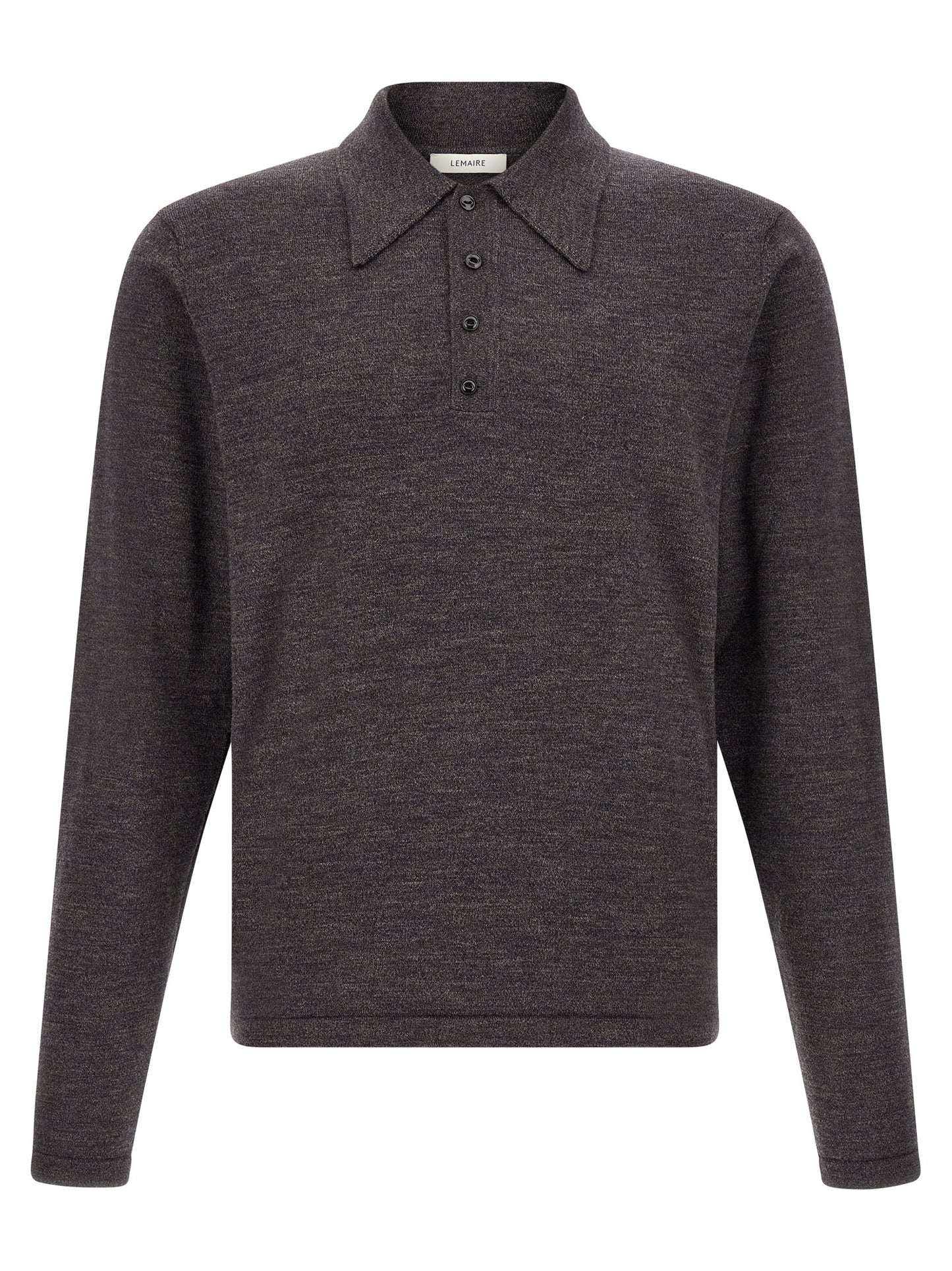 Lemaire Men Mouliné Wool Polo Shirt LEMAIRE
