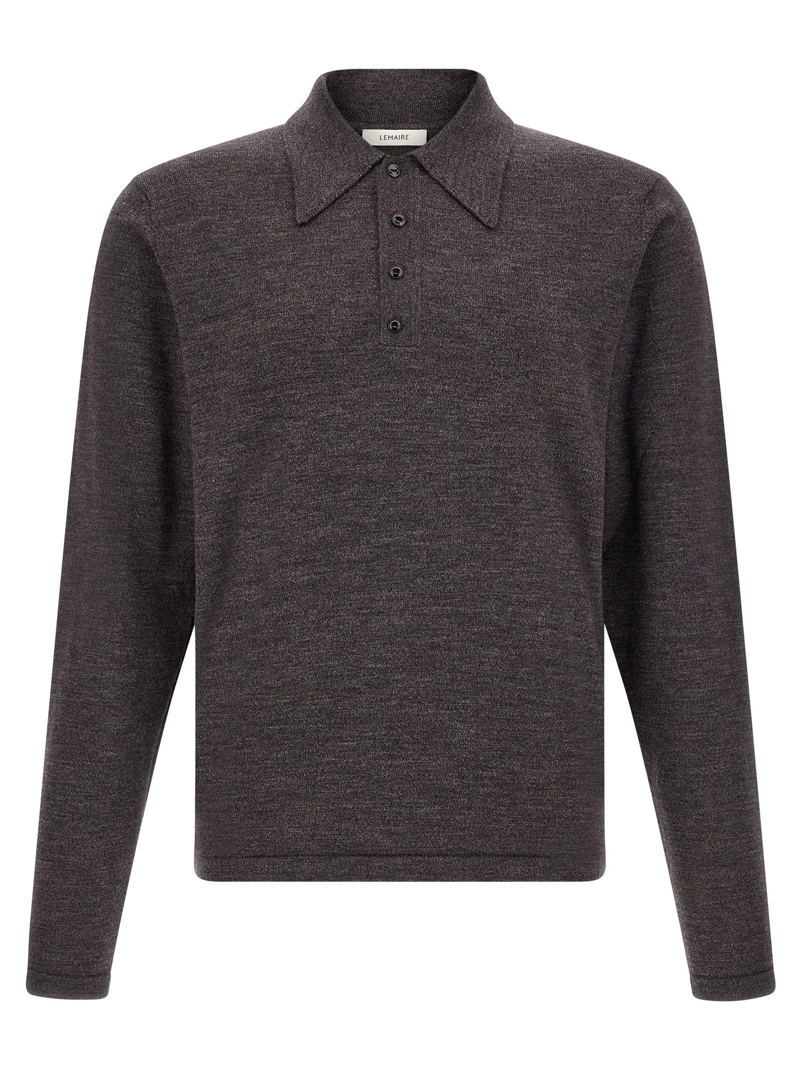 Lemaire Men Mouliné Wool Polo Shirt LEMAIRE